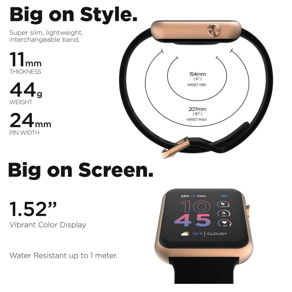 Itouch Air 4 Unisex Adult Black Smart Watch TA4M01-C02