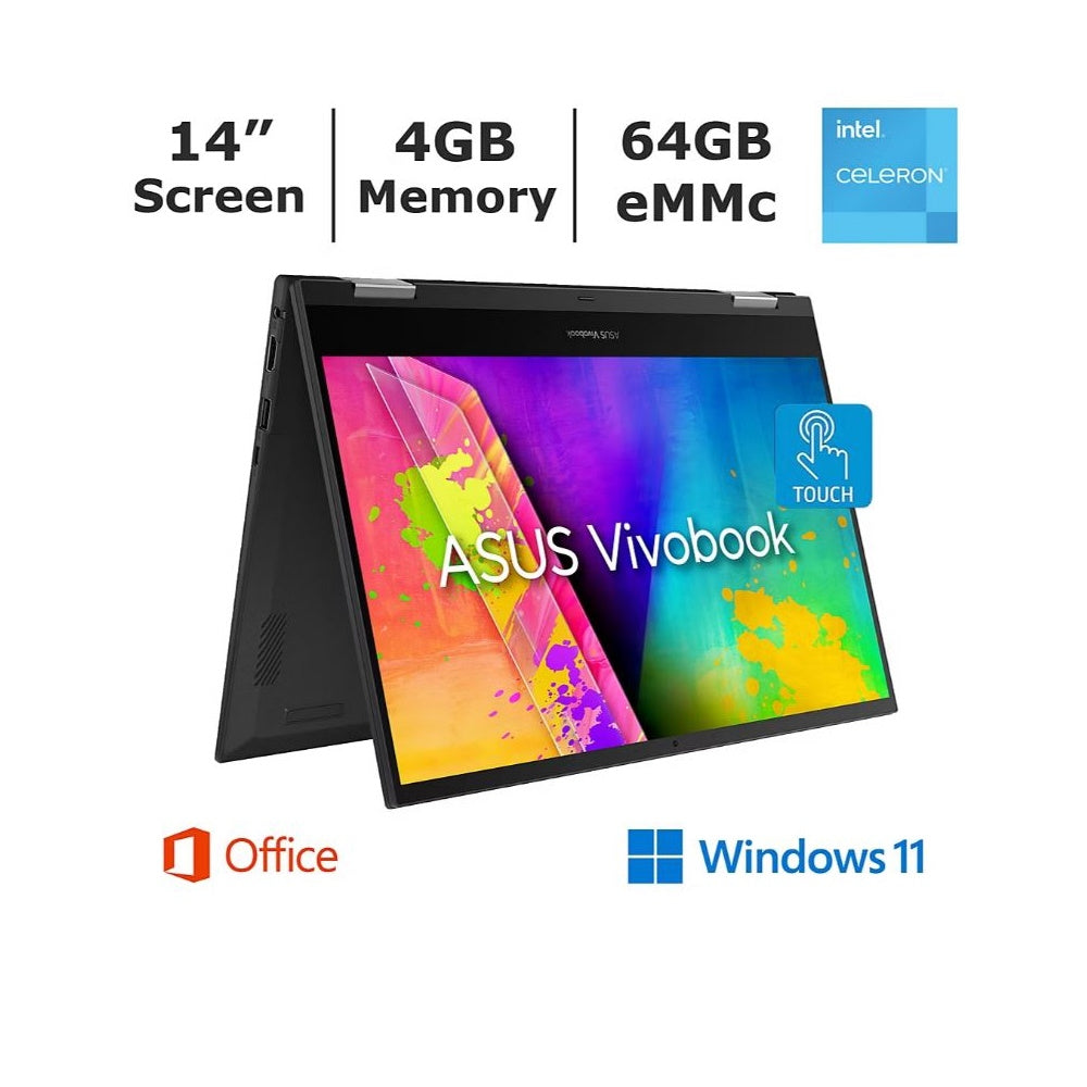 Asus VivoBook Go Flip 2-in-1 Laptop N4500 4GB/ 64GB eMMC Win11H 90NB0VK1-M005A0