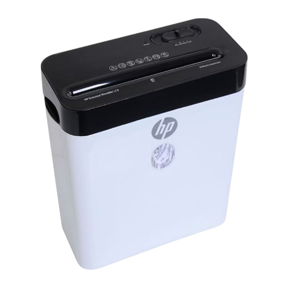HP LC8 8-Sheet 3.2-gallon basket 68DB Crosscut Shredder White 91011B