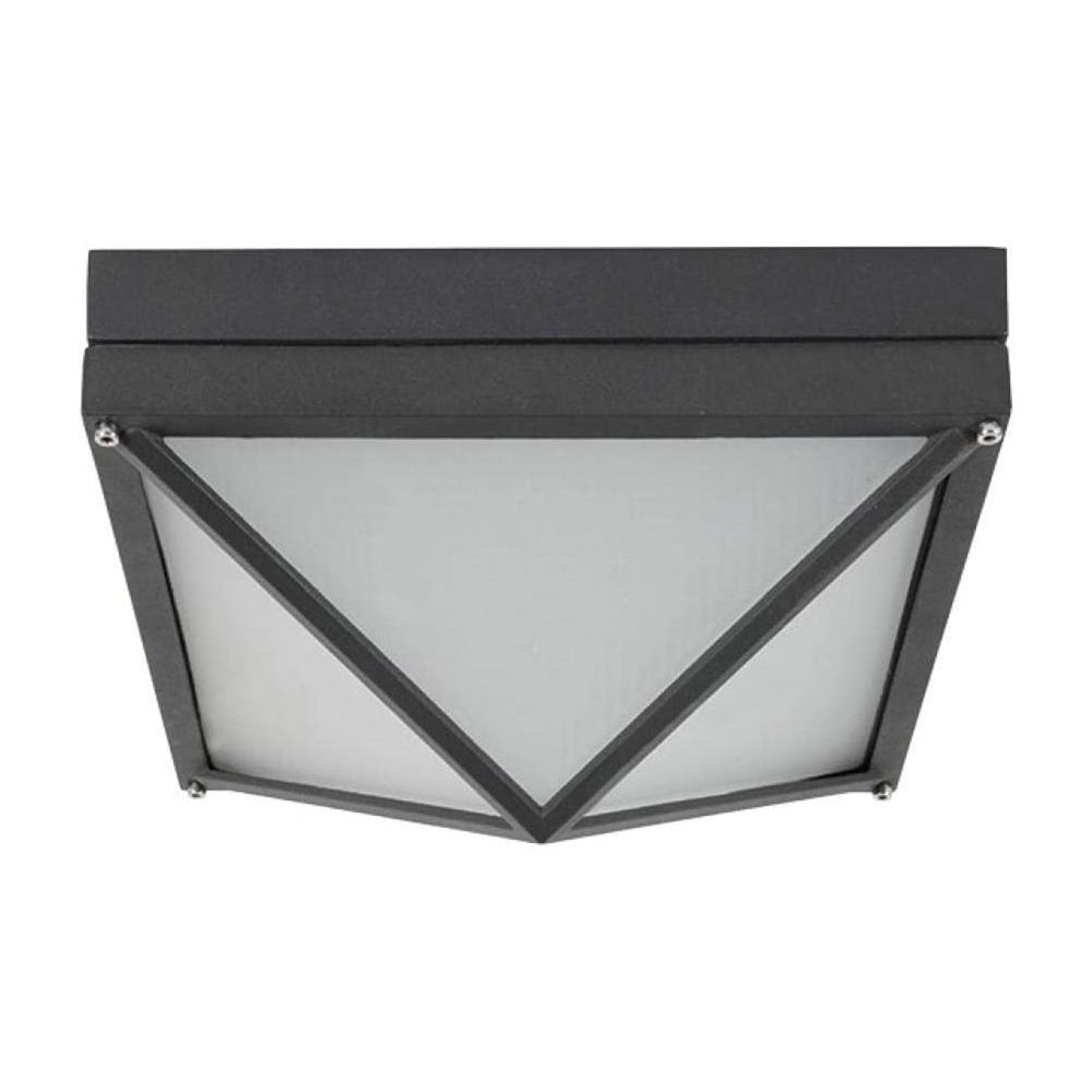 Sunset Lighting LED 10-1/4" Square Bulkhead Ceiling Light 12W 120V Frost Glass, Black F9029-31-3K