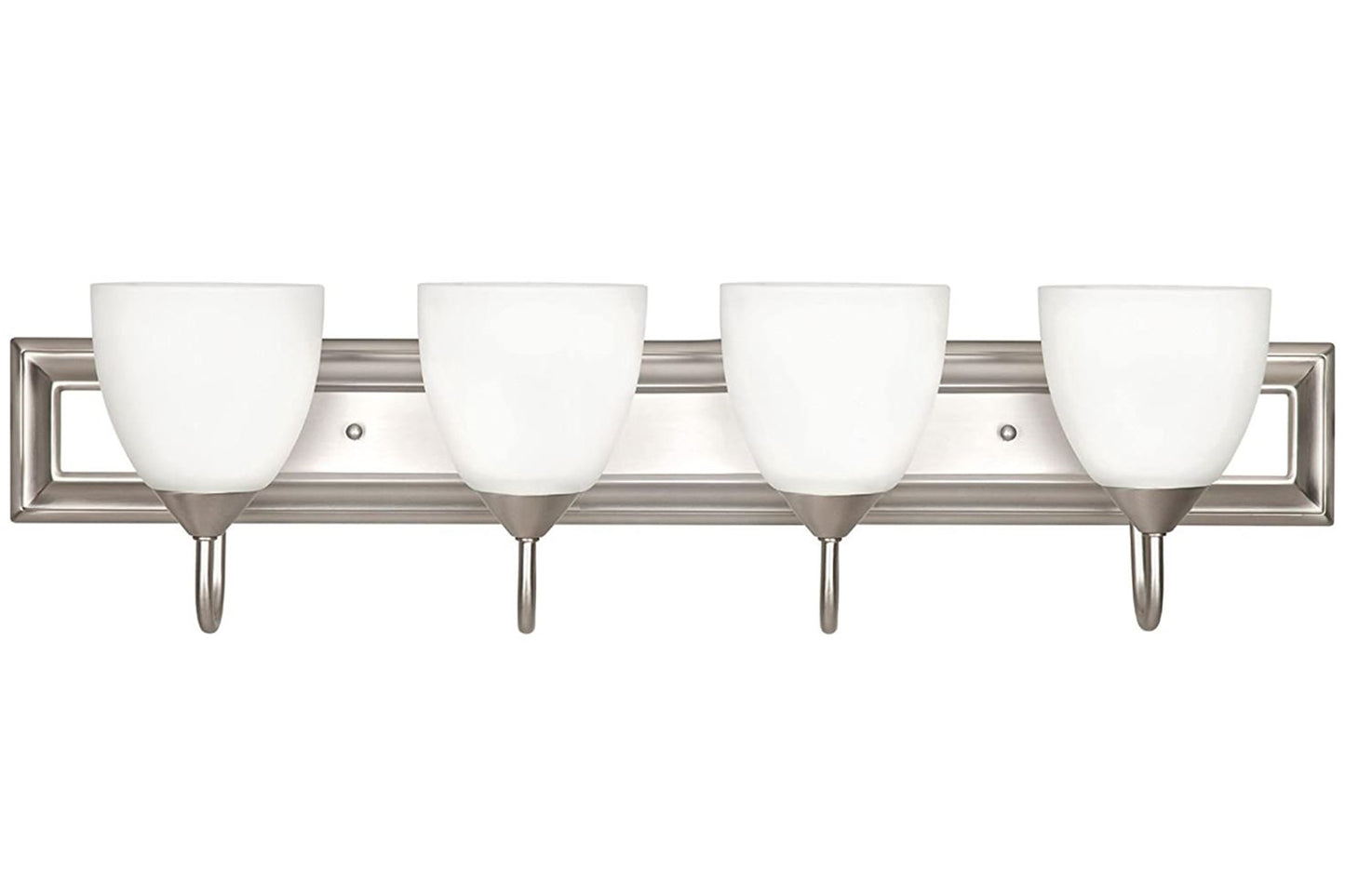 Sunset Lighting 4-Light Round Bath Vanity 13W Satin Nickel Finish GU-24 Twist On - F3634-53