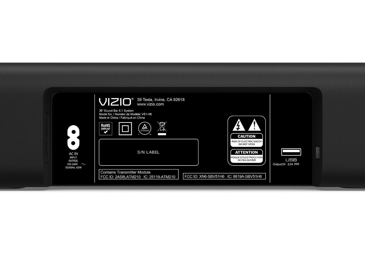 VIZIO V-Series 5.1 Home Theater Sound Bar with DTS Virtual:X, Bluetooth, HDMI ARC V51x-J6