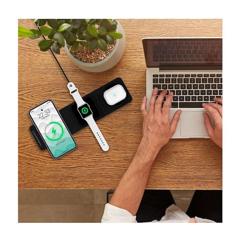 iHome 3-in-1 Foldable Wireless Charging Pad with USB-C Wall Charger and USB-C to A Cable 2IHQI2233D0L2