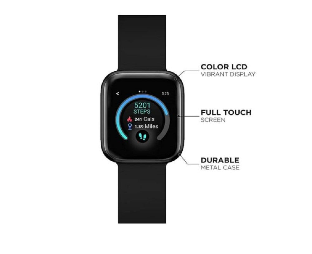 iTouch Air 3 Smartwatch Fitness Tracker - Black with Black Strap 500006B4-G02