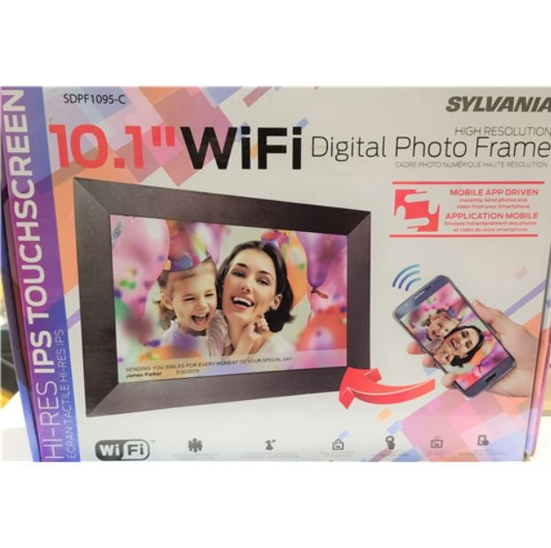 Sylvania 10.1" WiFi 8GB Digital Picture Frame with IPS Touchscreen SDPF1095-C