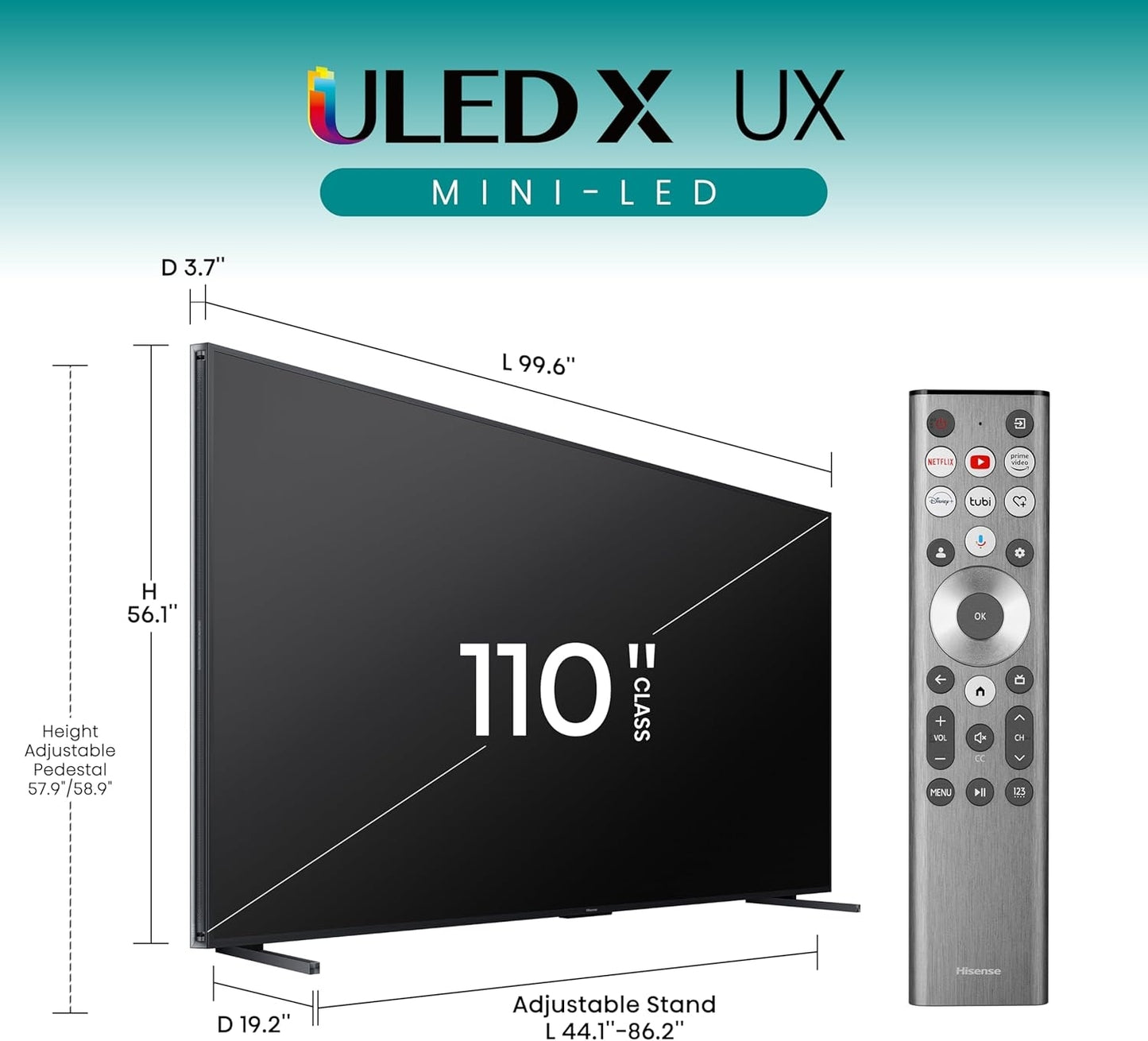 Hisense 110" UX Series 4K Mini-LED X ULED Google TV 144Hz Game Mode Pro 110UX
