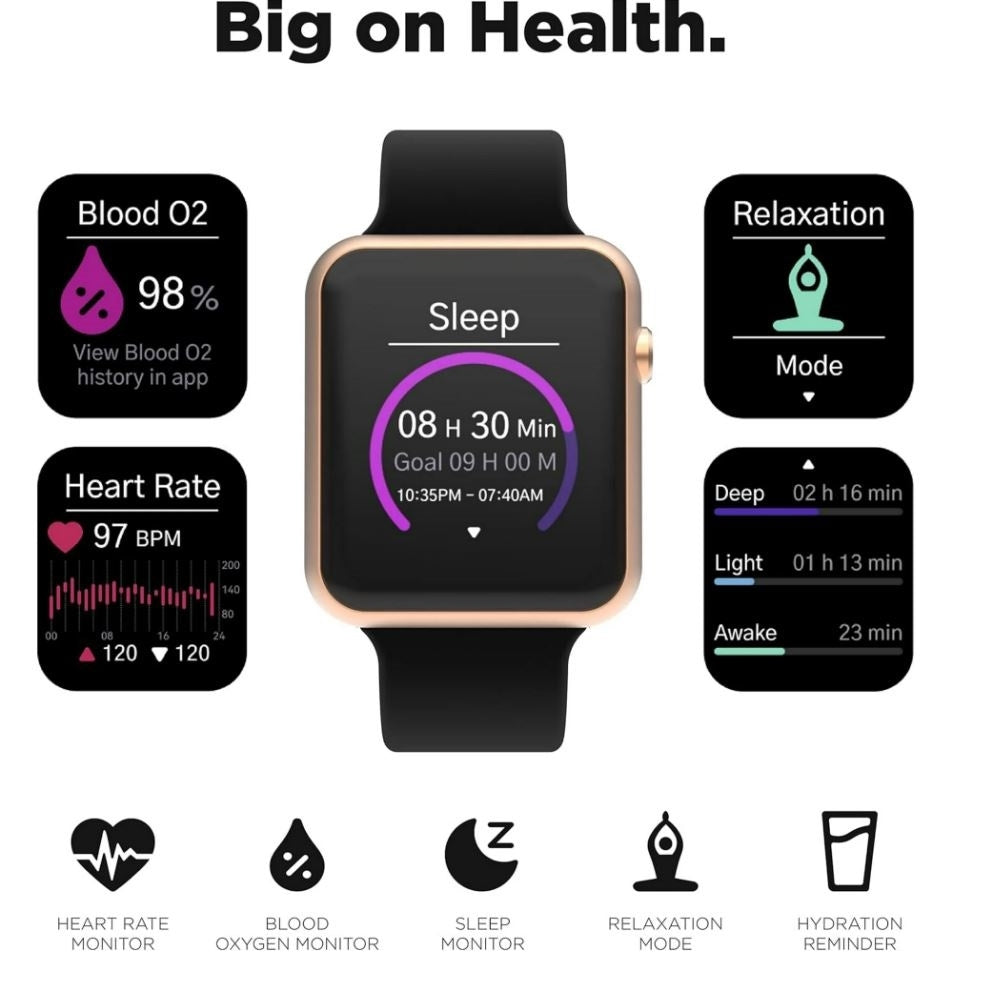 Itouch Air 4 Unisex Adult Black Smart Watch TA4M01-C02