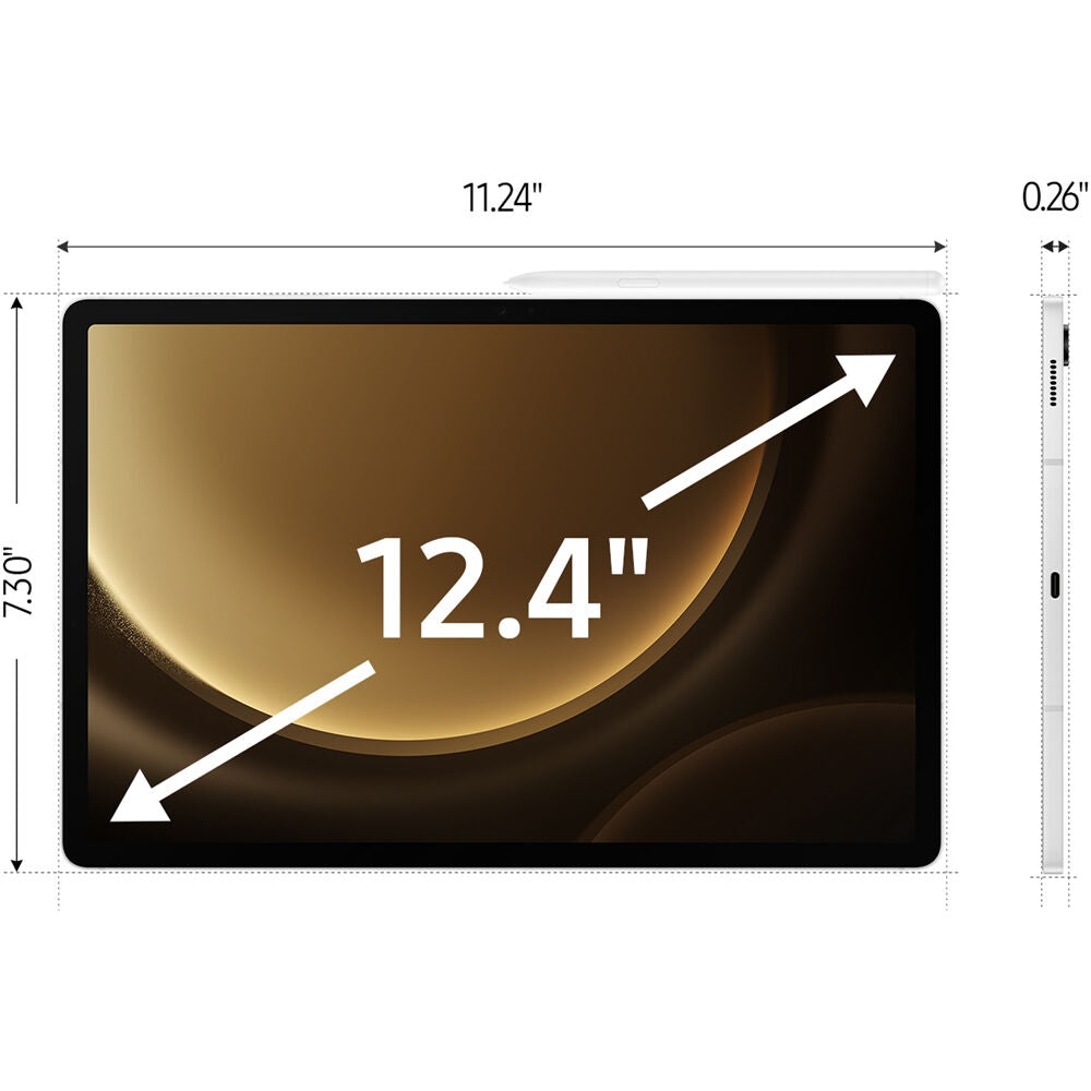 Samsung 12.4" Galaxy Tab S9 FE+ 256GB Multi-Touch Tablet Silver SM-X610NZSEXAR