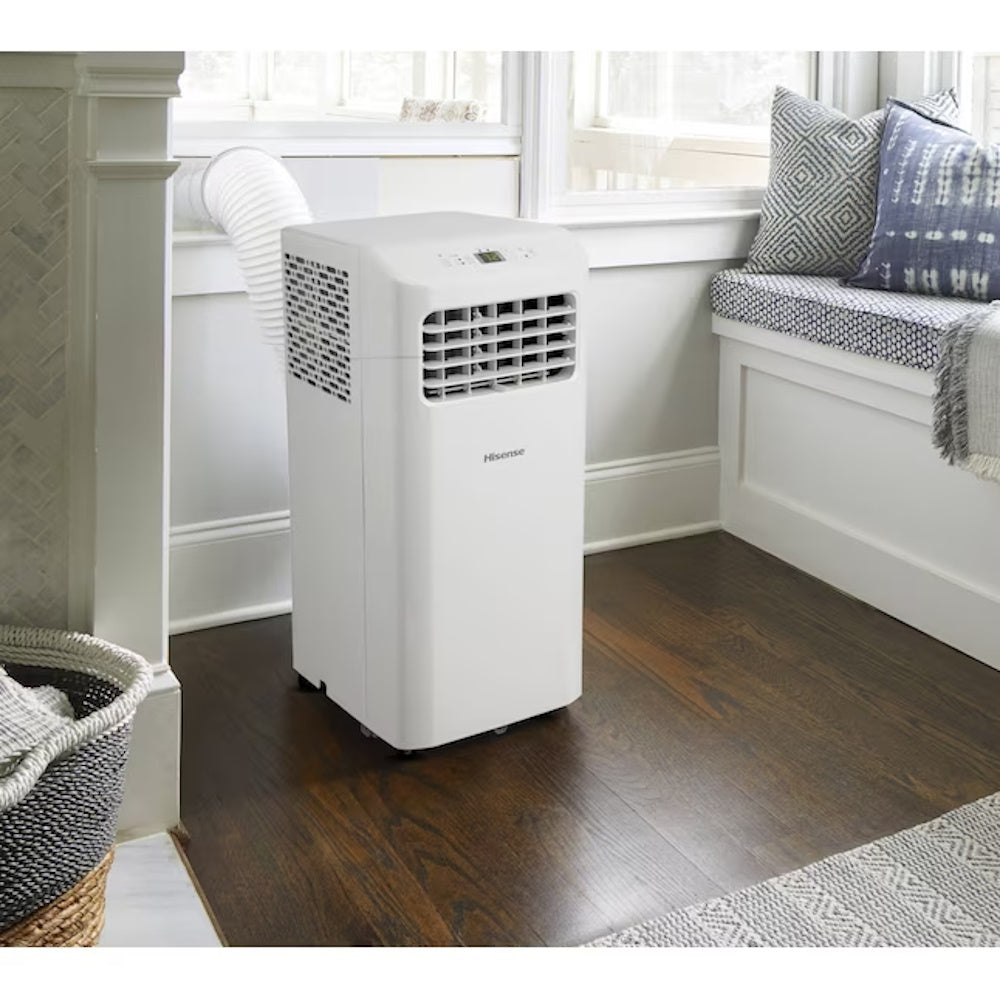 Hisense 5000-BTU DOE 115v White 150 sq ft Vented Portable Air Conditioner Remote