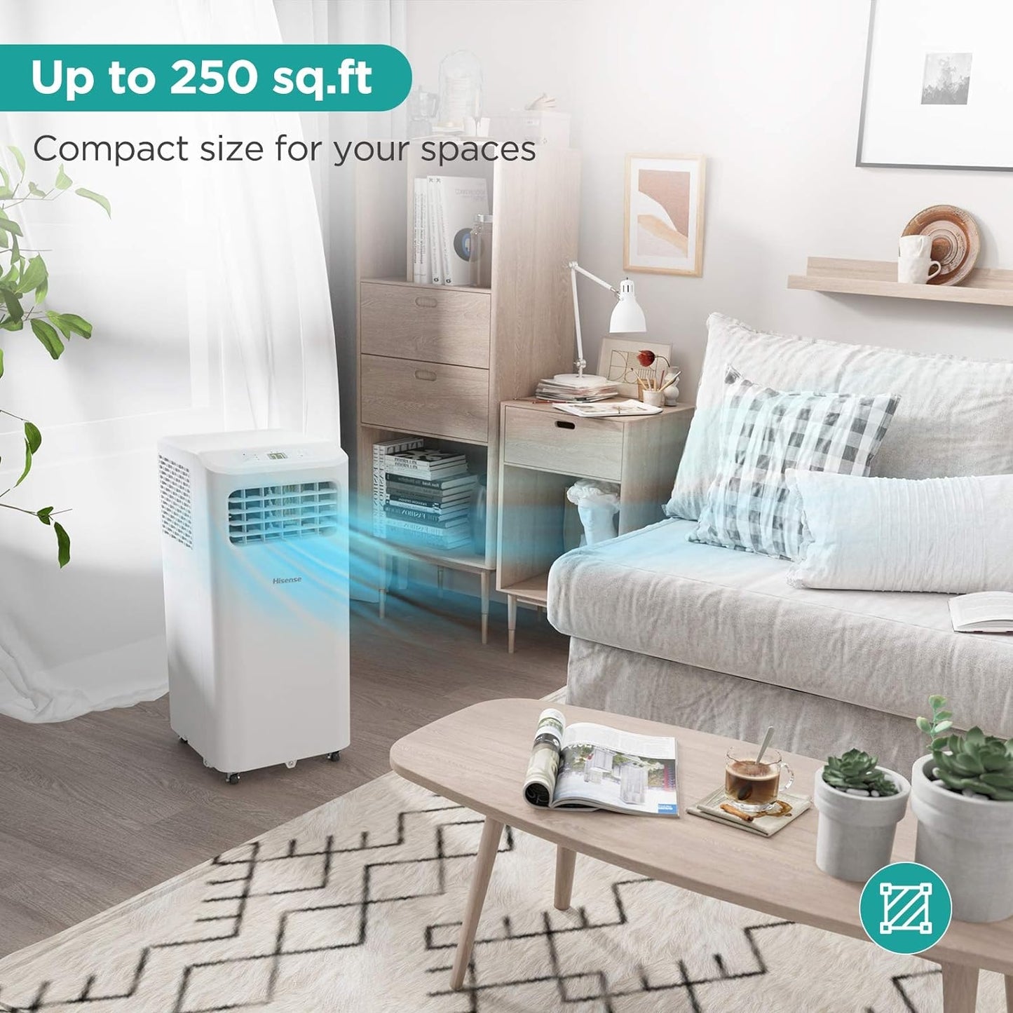 Hisense Portable Air Conditioner 250-Sq.ft 6000 BTU 115-Volt White AP0621CR1W