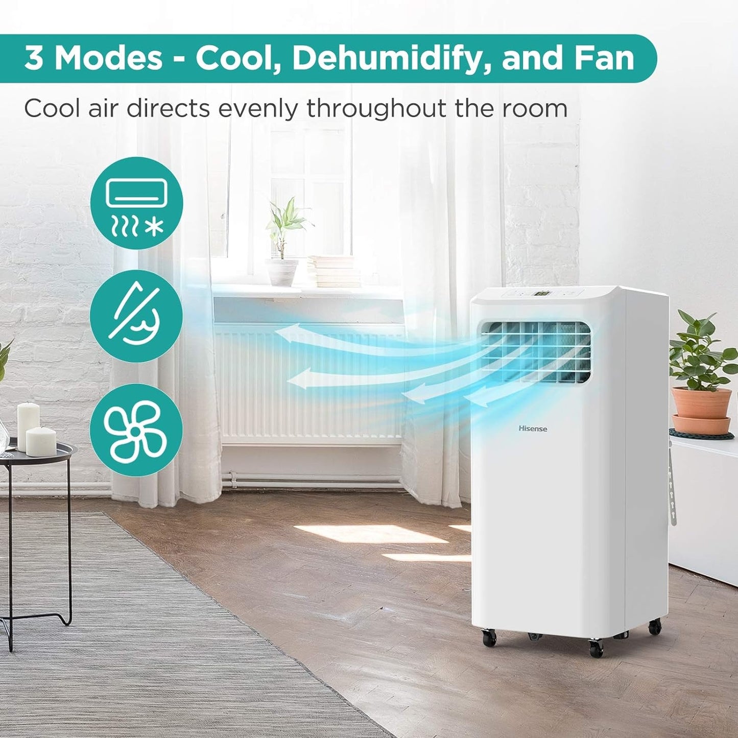 Hisense Portable Air Conditioner 250-Sq.ft 6000 BTU 115-Volt White Ultra-Slim Portable Air Conditioner - AP0621CR1W  Local  Pick Up Only