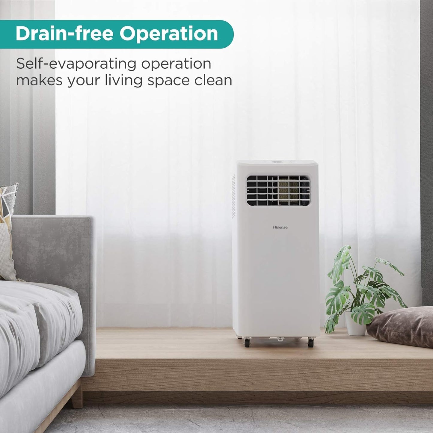 Hisense Portable Air Conditioner 250-Sq.ft 6000 BTU 115-Volt White AP0621CR1W