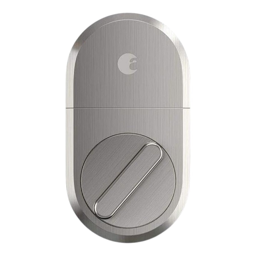 August Smart Lock Silver Single Cylinder Deadbolt w/ Connect Wi-Fi Bridge AUG-SL04-C03-N04