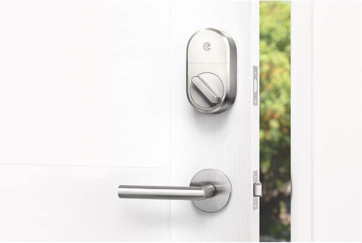 August Smart Lock Silver Single Cylinder Deadbolt w/ Connect Wi-Fi Bridge AUG-SL04-C03-N04