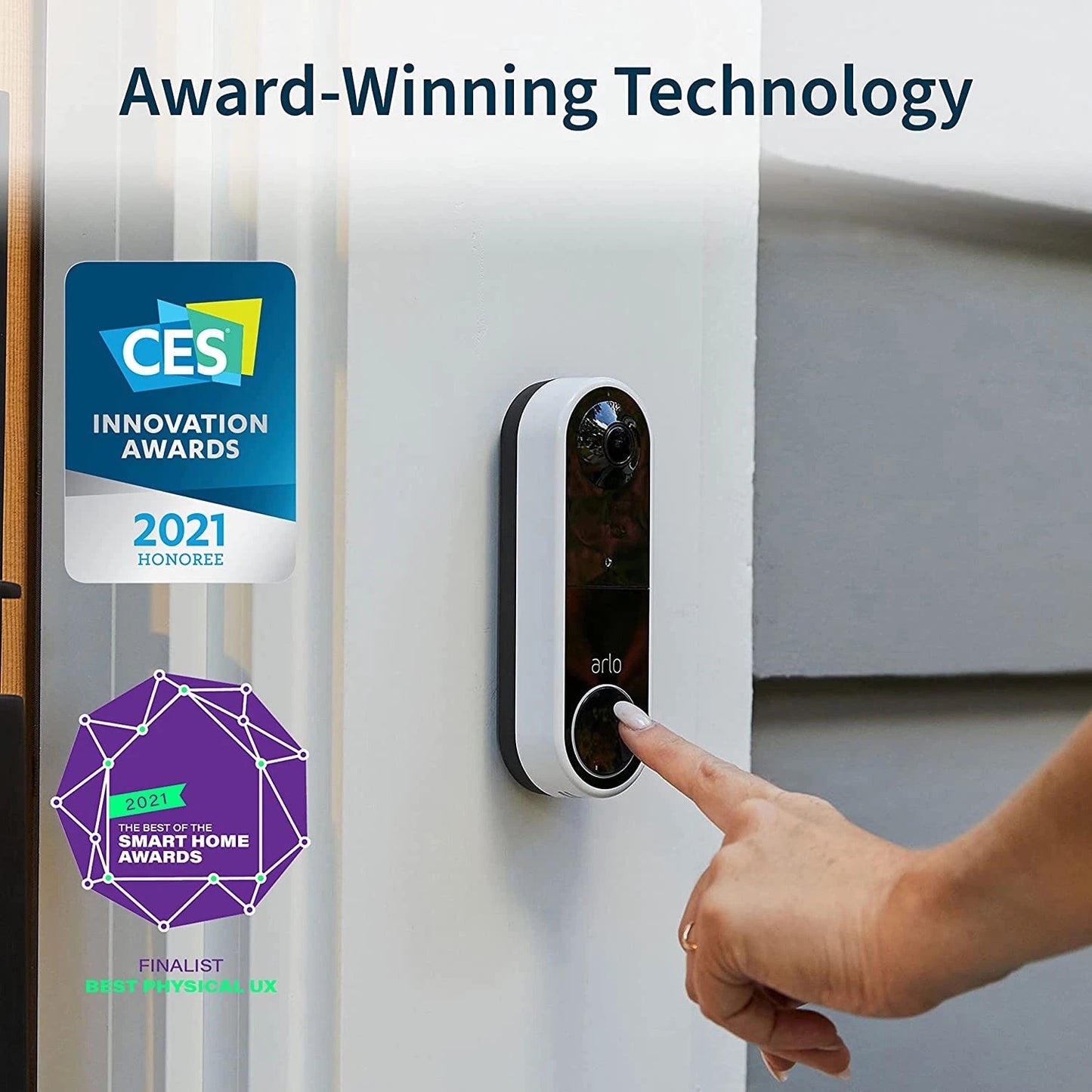 Arlo Essential HD Wireless Video Doorbell, White AVD2001-1SCNAS