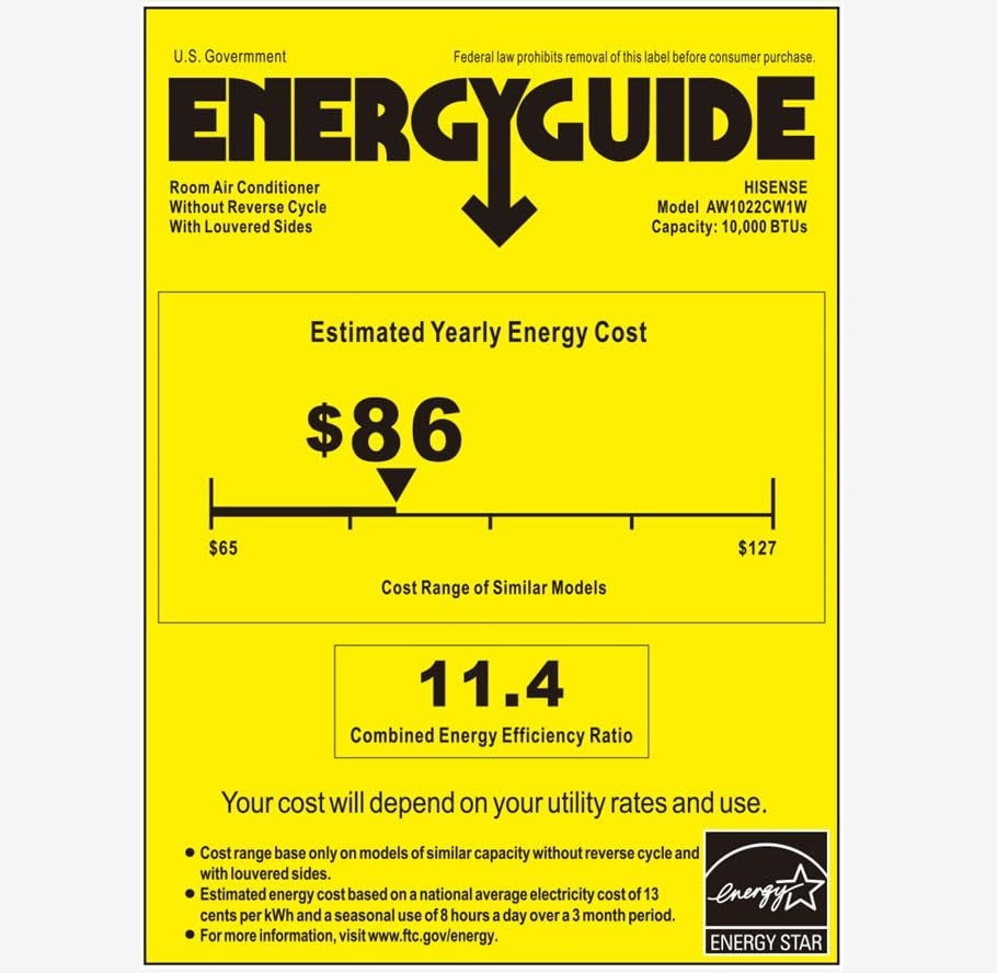 Hisense 450-sq ft Window AC 115-Volt; 10,000-BTU Wi-Fi enabled AW1022CW1W
