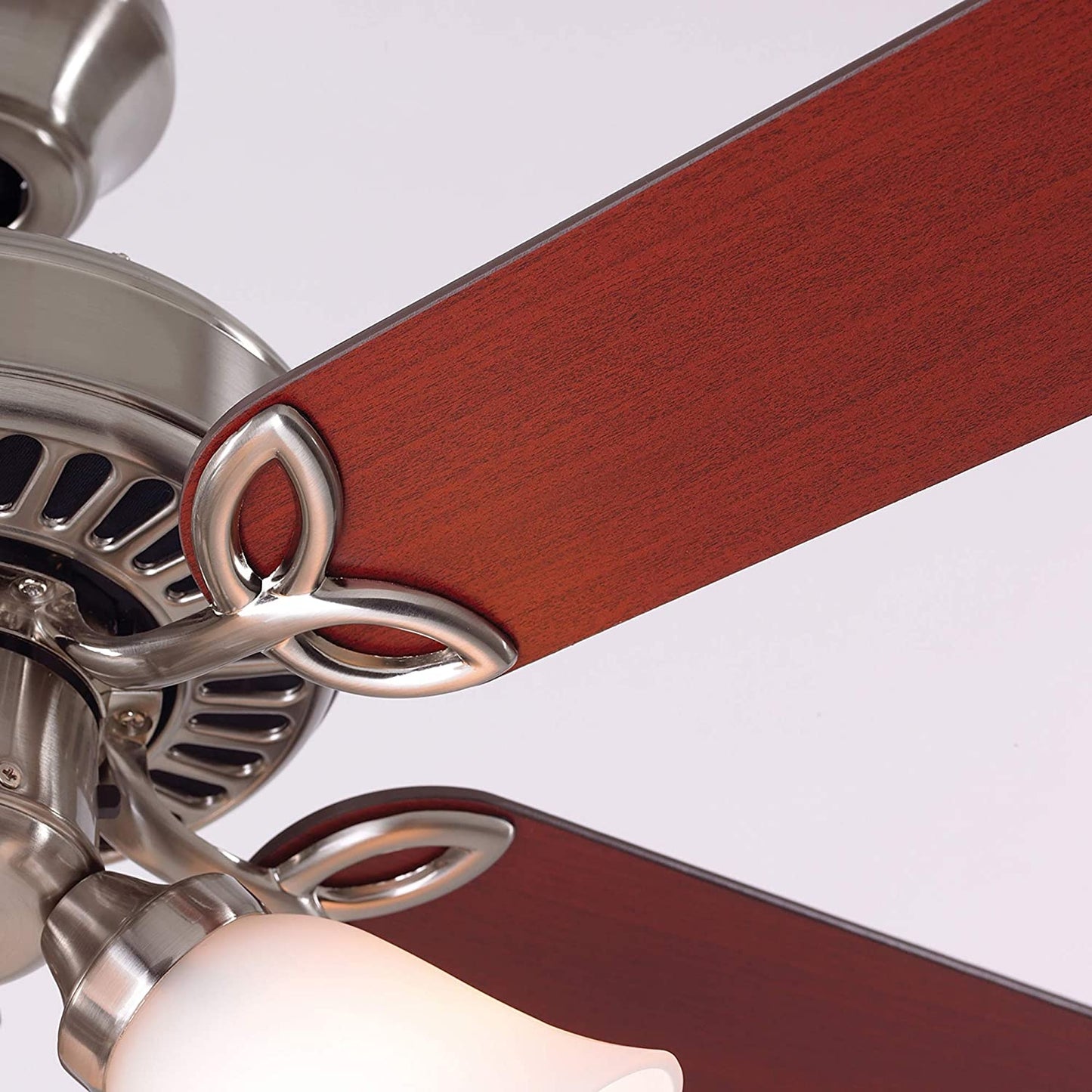 kathy ireland HOME Pro Series II Low Profile Hugger 42" Ceiling Fan LED Light Kit, 42" Reversible Blades, Brushed Steel Finish CF710BS