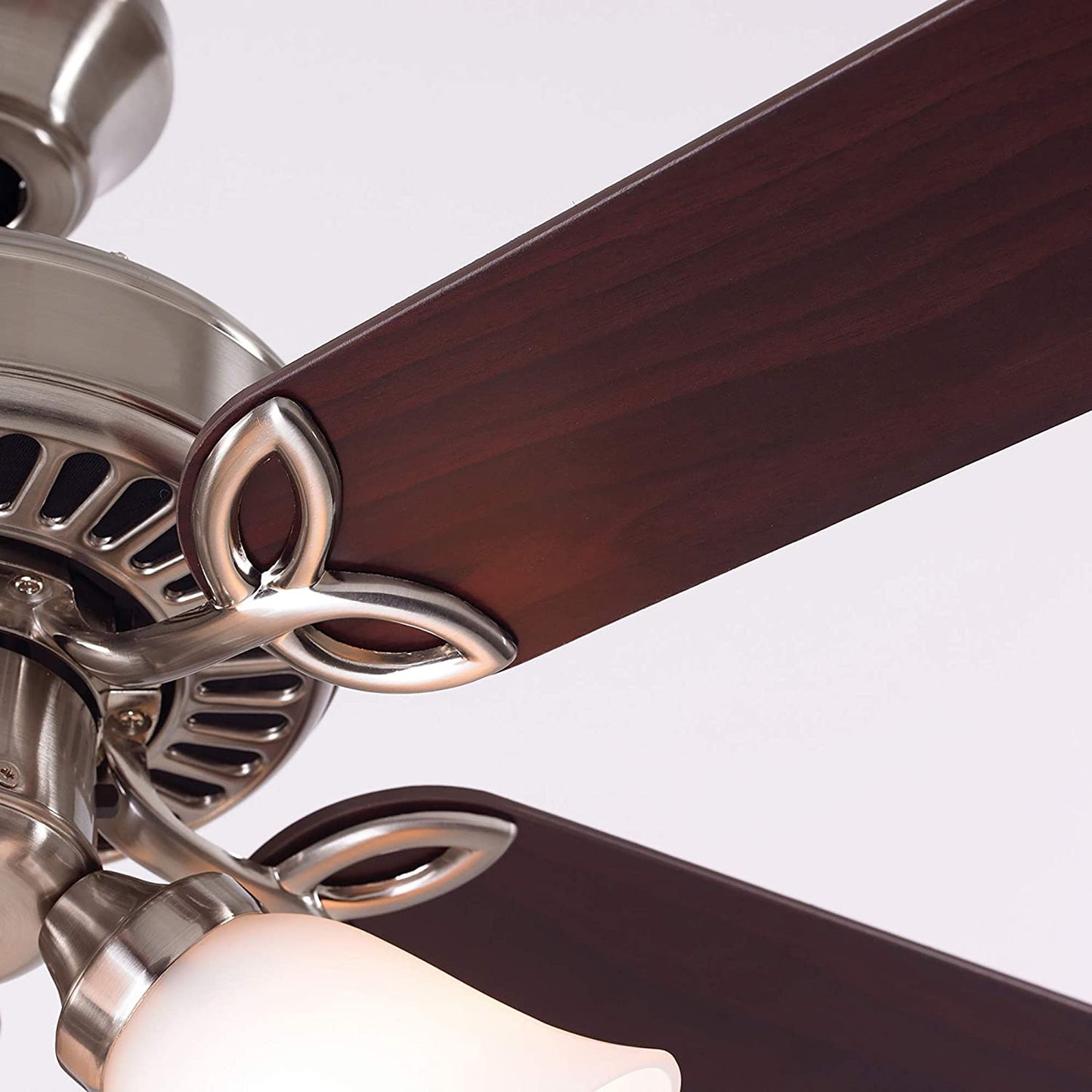 kathy ireland HOME Pro Series II Low Profile Hugger 42" Ceiling Fan LED Light Kit, 42" Reversible Blades, Brushed Steel Finish CF710BS