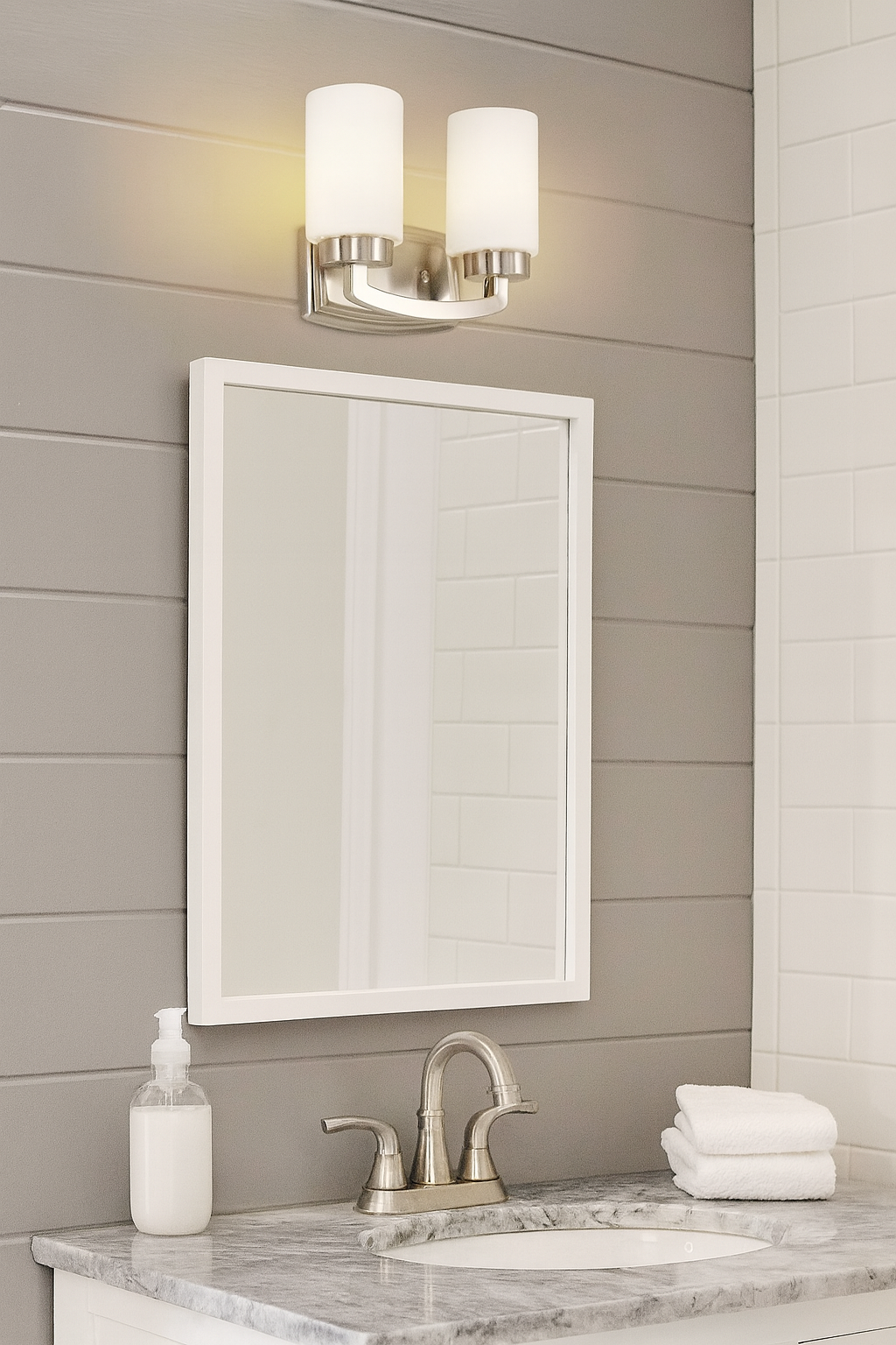 Sunset Lighting 2 Lt 100W Mb Hadley Vanity Satin Nickel F22012-80