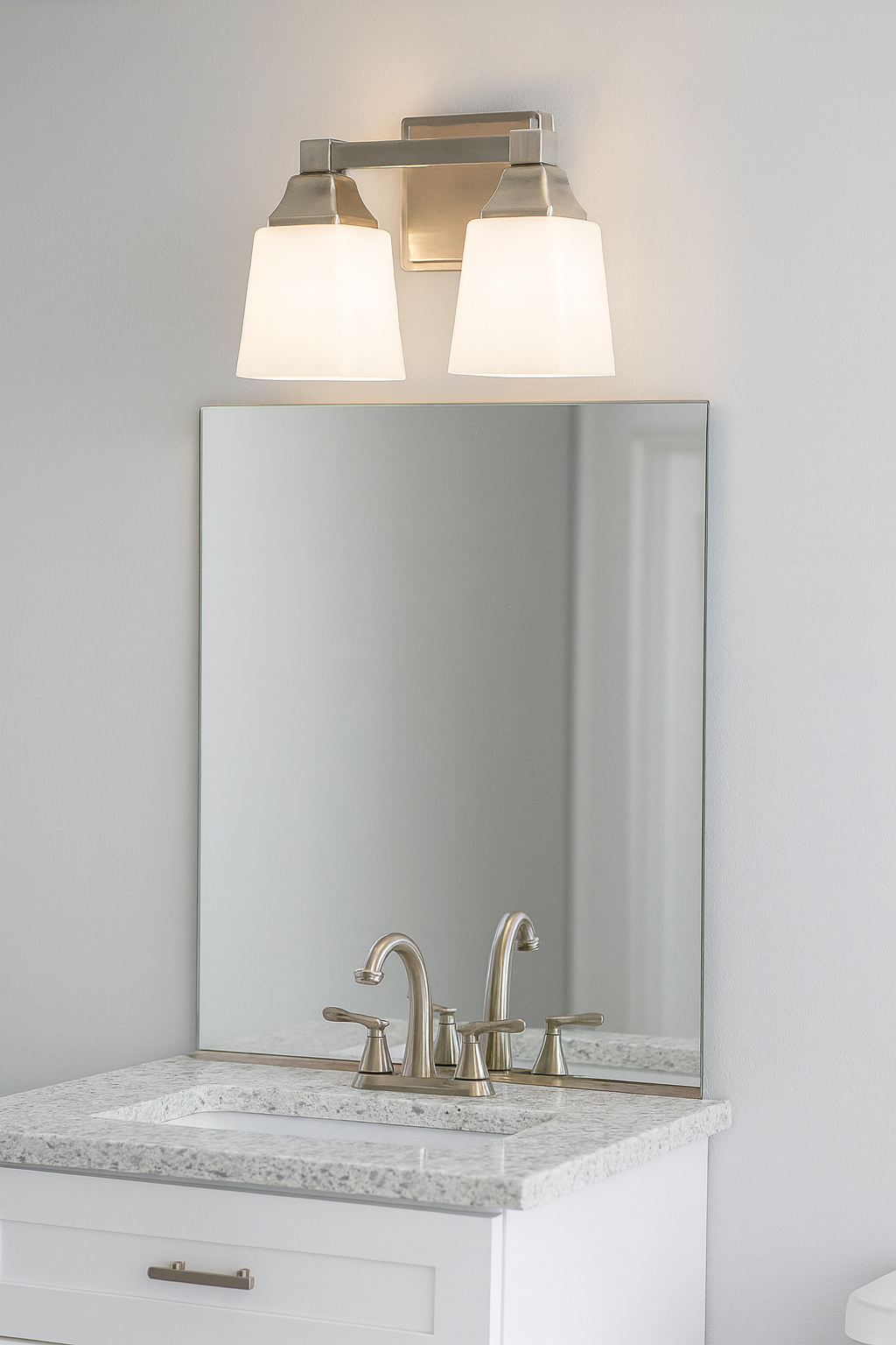 Sunset Lighting LED 2-Light Vanity 8W 3000K 1040Lm Non-Dim Bright Satin Nickel F6102-80