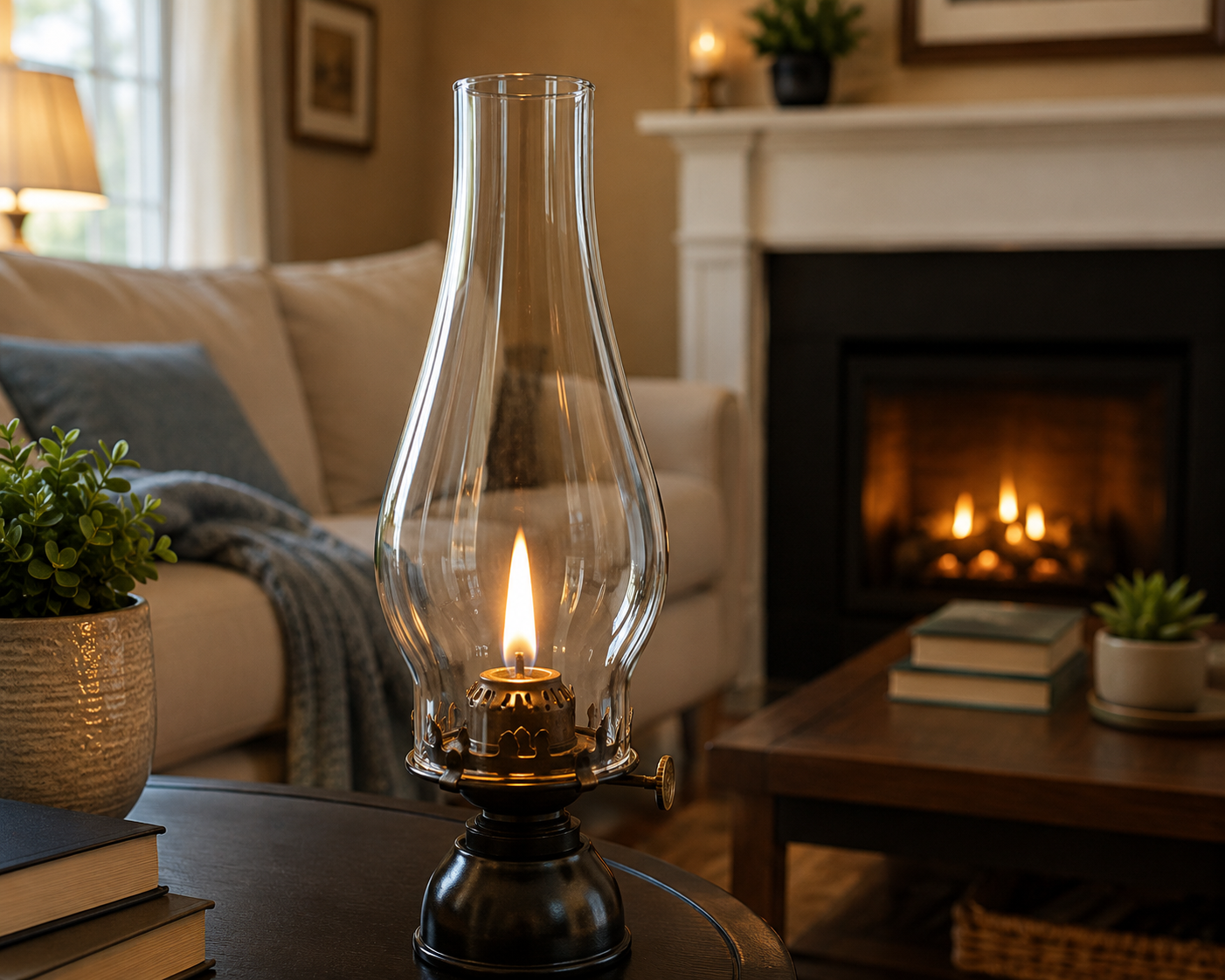 Sunset G52 12-inch Chimney Clear 4-inch Fitter for Oil and Kerosene Style Lamps