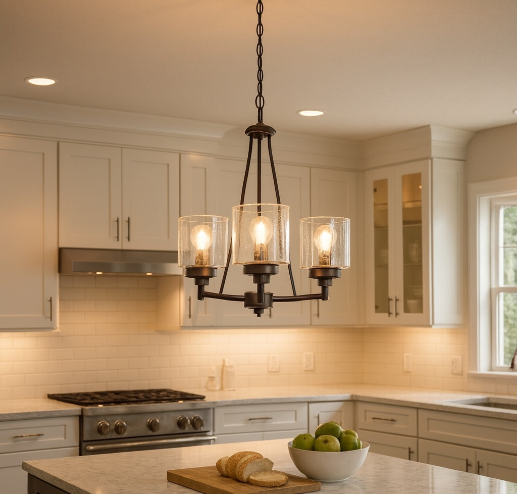 Sunset Lighting 3-Light 100W MB Sunset Chandelier, Provincial Bronze F17003-64