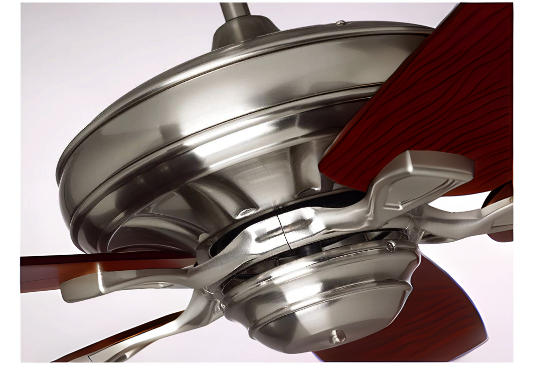 Luminance Kathy Ireland Carrera Grande Eco 60" Ceiling Fan Brushed Steel Mahogany Blades CF788AP-G60DM