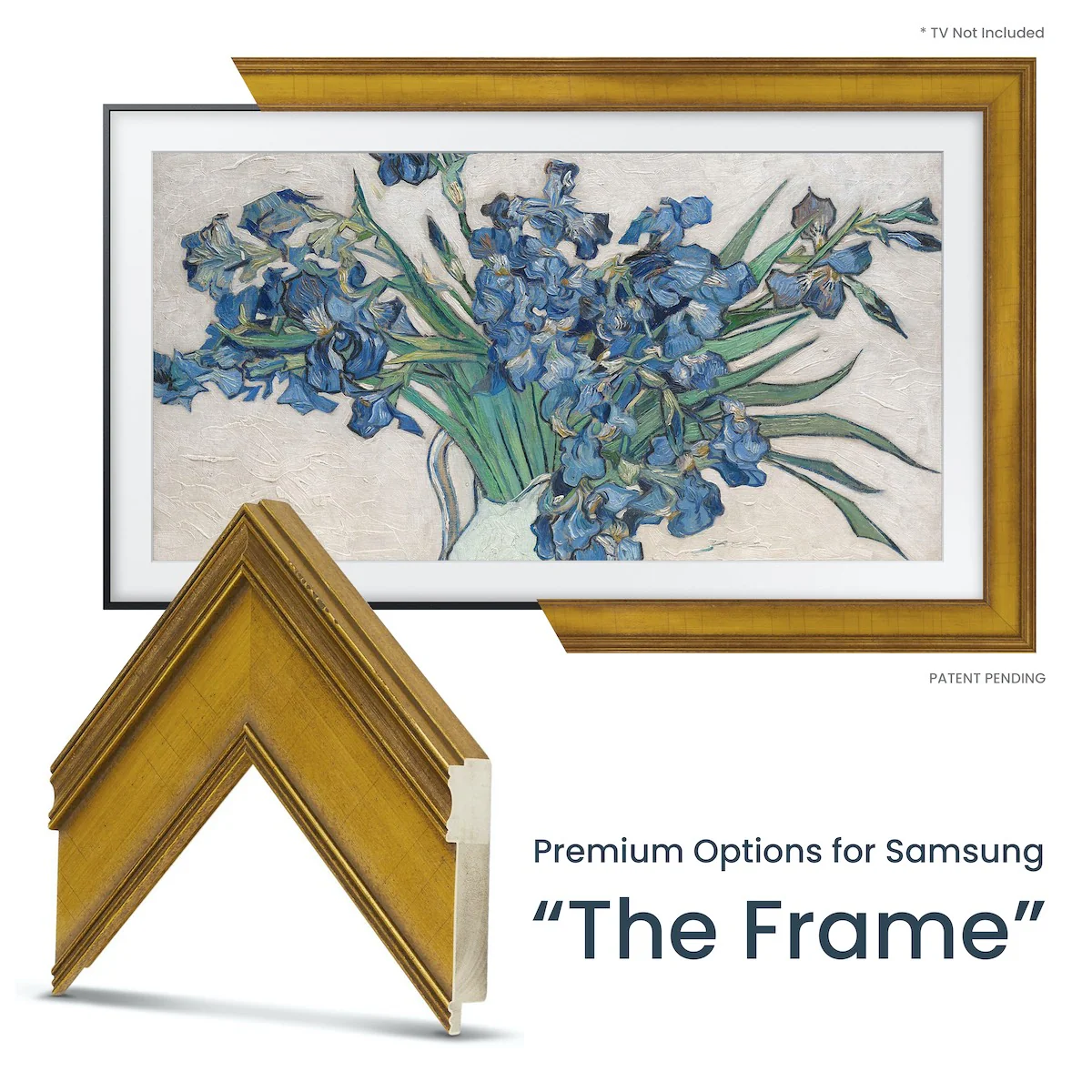 Deco TV Frames 50" TV Bezel Antique Brass for Samsung The Frame 2021-2024 TV models