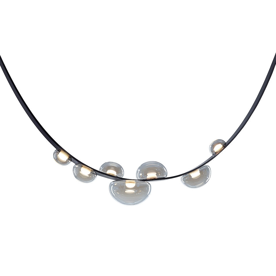 Dew Drops Light Pendant By Bomma, 2700K, 90CRI, 1470 lms, Black Leather - BOM1105726
