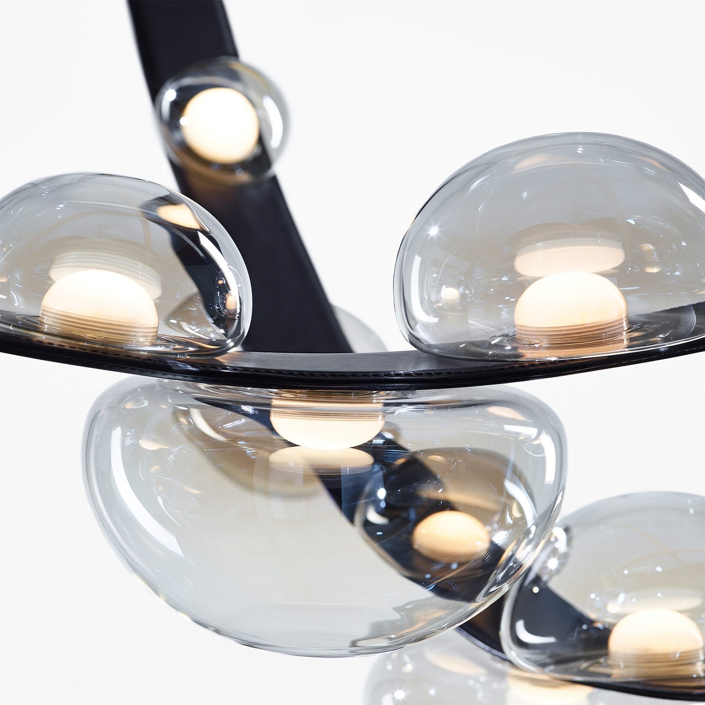 Dew Drops Light Pendant By Bomma, 2700K, 90CRI, 1470 lms, Black Leather - BOM1105726