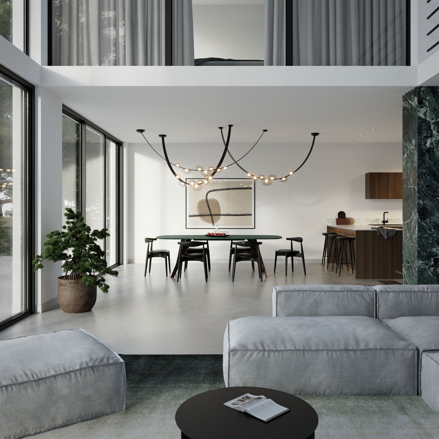 Dew Drops Light Pendant By Bomma, 2700K, 90CRI, 1470 lms, Black Leather - BOM1105726