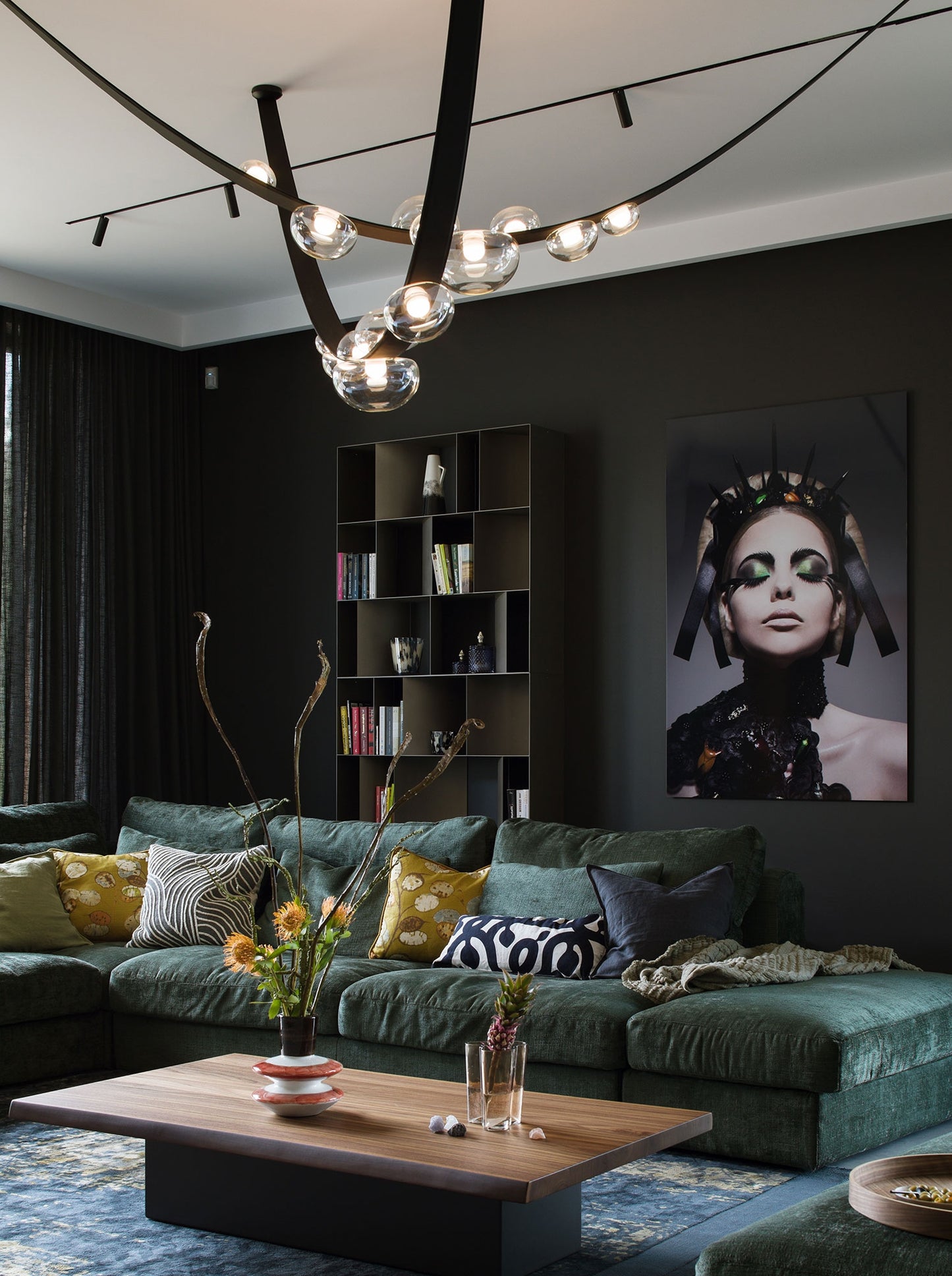 Dew Drops Light Pendant By Bomma, 2700K, 90CRI, 1470 lms, Black Leather - BOM1105726