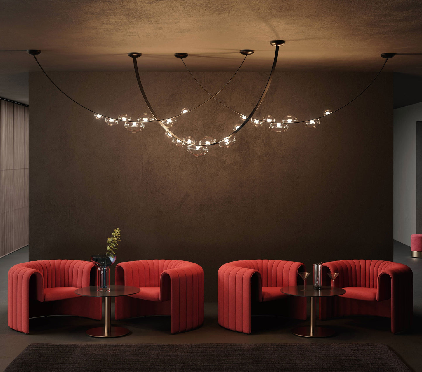 Dew Drops Light Pendant By Bomma, 2700K, 90CRI, 1470 lms, Black Leather - BOM1105726