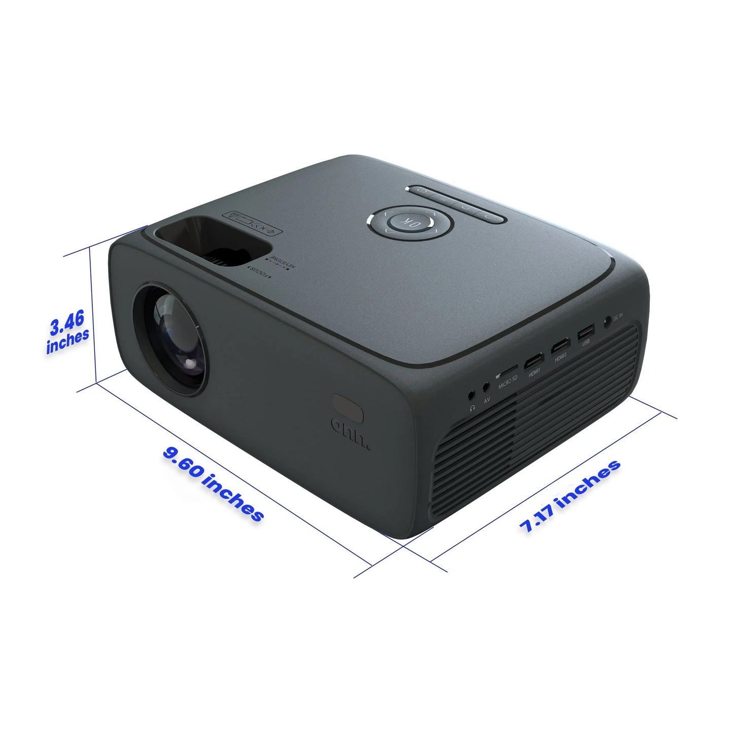 Onn HD 1080p LCD Home Theater Projector Streaming Ready, 32" - 210" image size