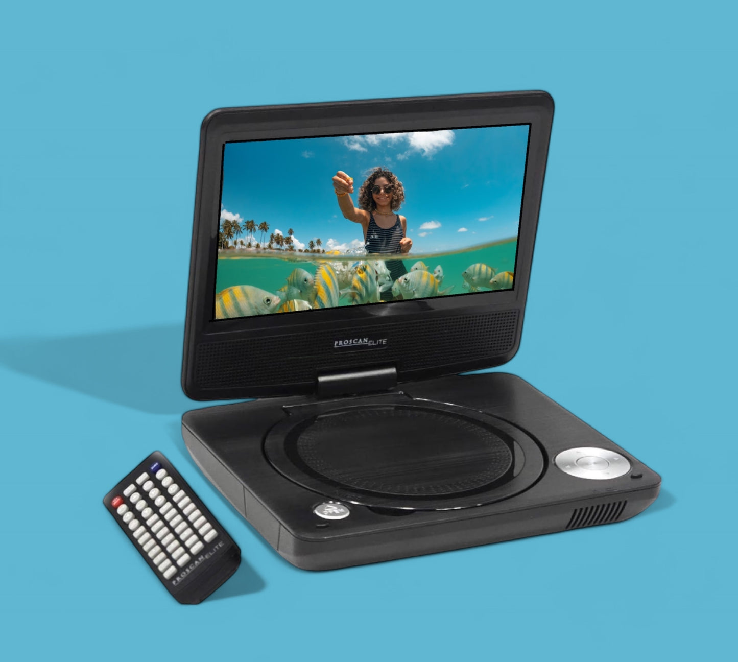 Proscan Elite Portable 7" Swivel Screen DVD Player SD Card Slot 2.5 Battery BLK PEDVD7060