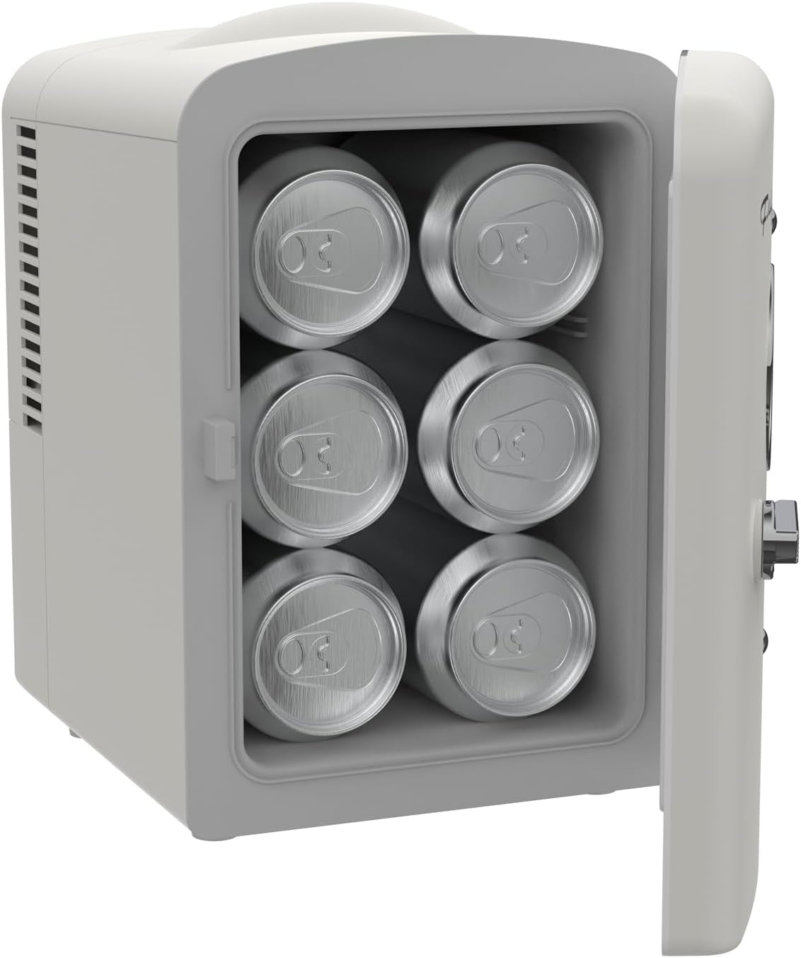 Frigidaire 6 Can/4L Mini Personal Retro Fridge Cooler EFMIS229-Moonbeam, Includes Home and 12V Car Cord, 4-liter capacity chills six 12 oz. soda cans