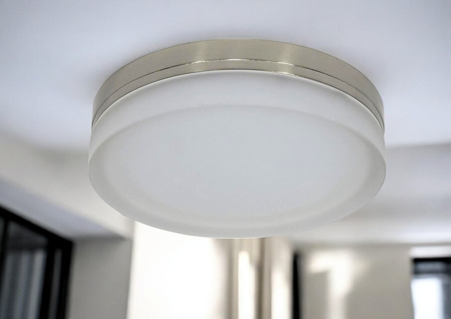 Elecrix 11" LED Flush Mount Light Glass Silver 1000LM 16W 3000K FMT-G20-11-10-SN