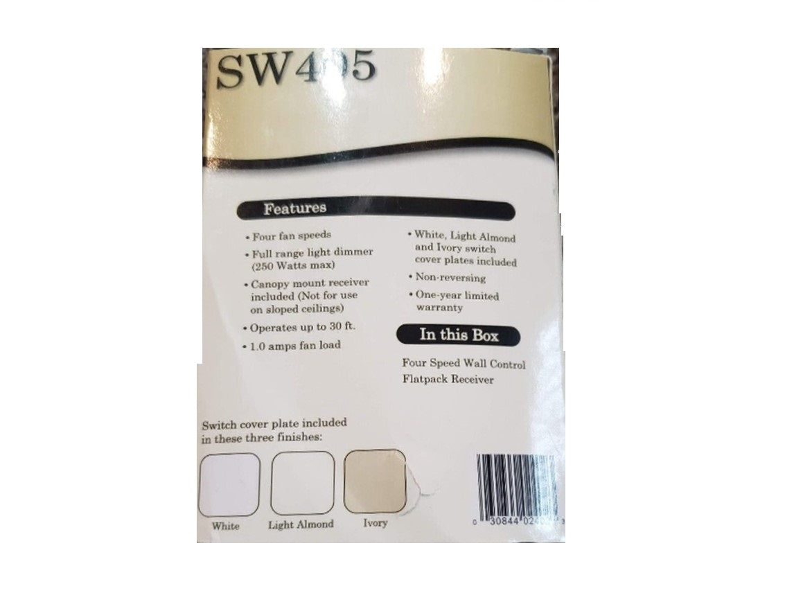 Emerson Ceiling Fans SW405, 4-Speed Ceiling Fan Wall Control With Receiver