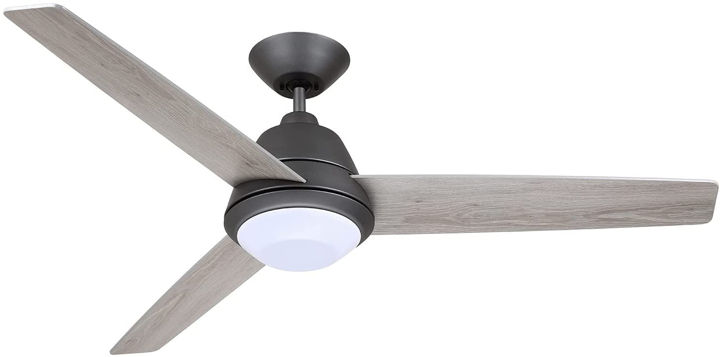 Emerson Geode 52" Graphite Ceiling Fan LED Light - Timber Gray Blades CF370GRT