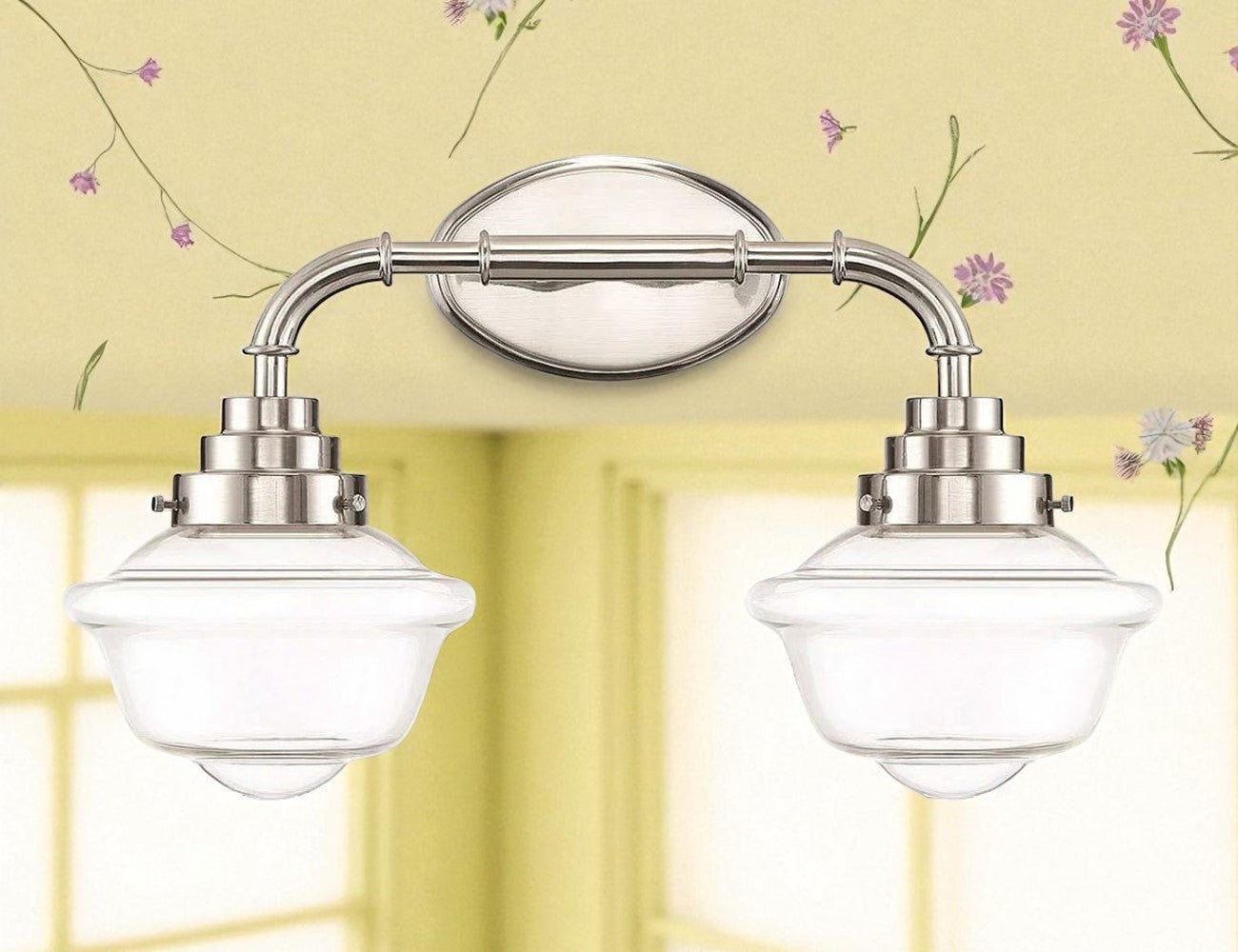 Sunset Lighting ECLAT 2-Light Vanity, 60W Bright Satin Nickel - F13002-80