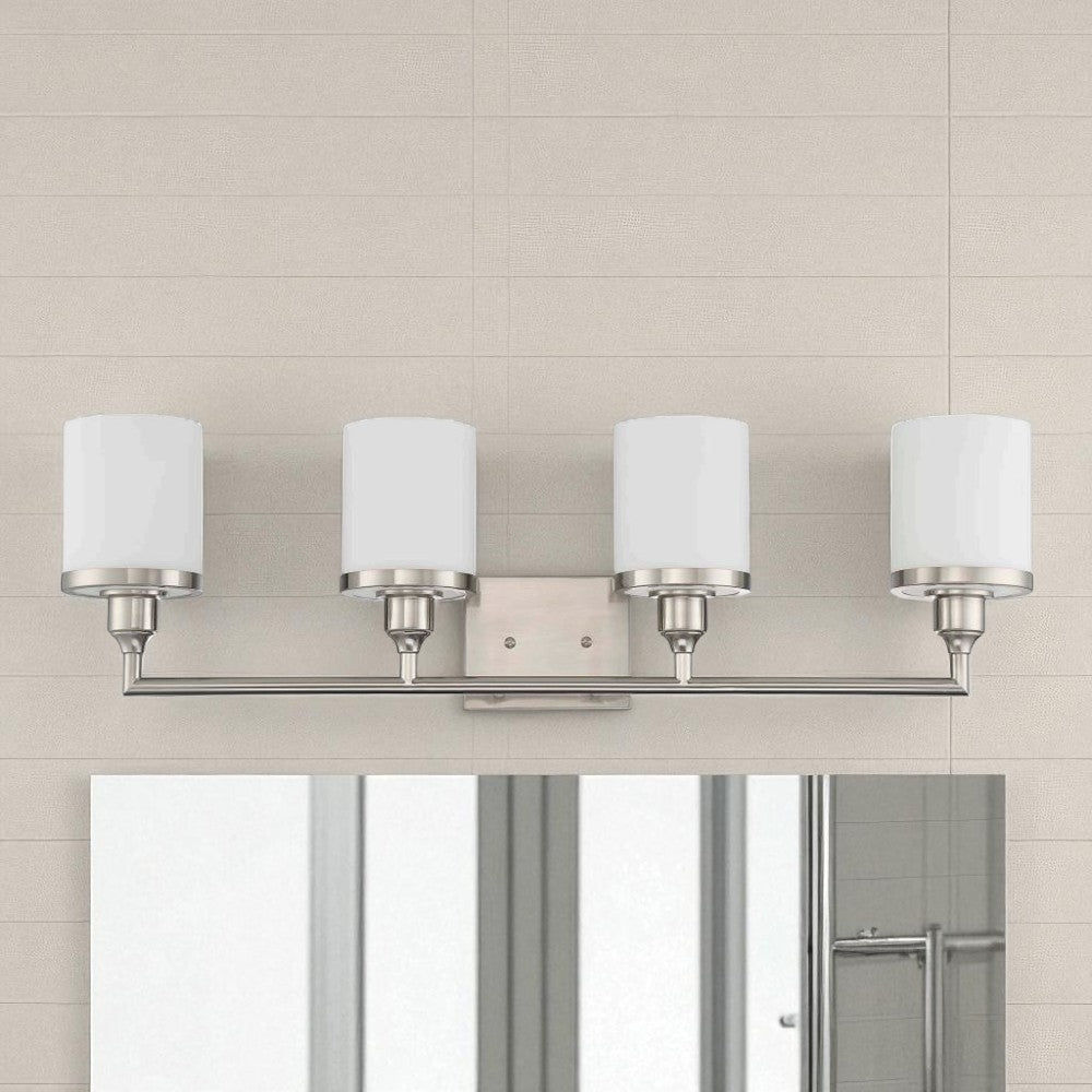 Sunset Payton 4-Light 100W MB Vanity in Bright Satin Nickel F21014-80