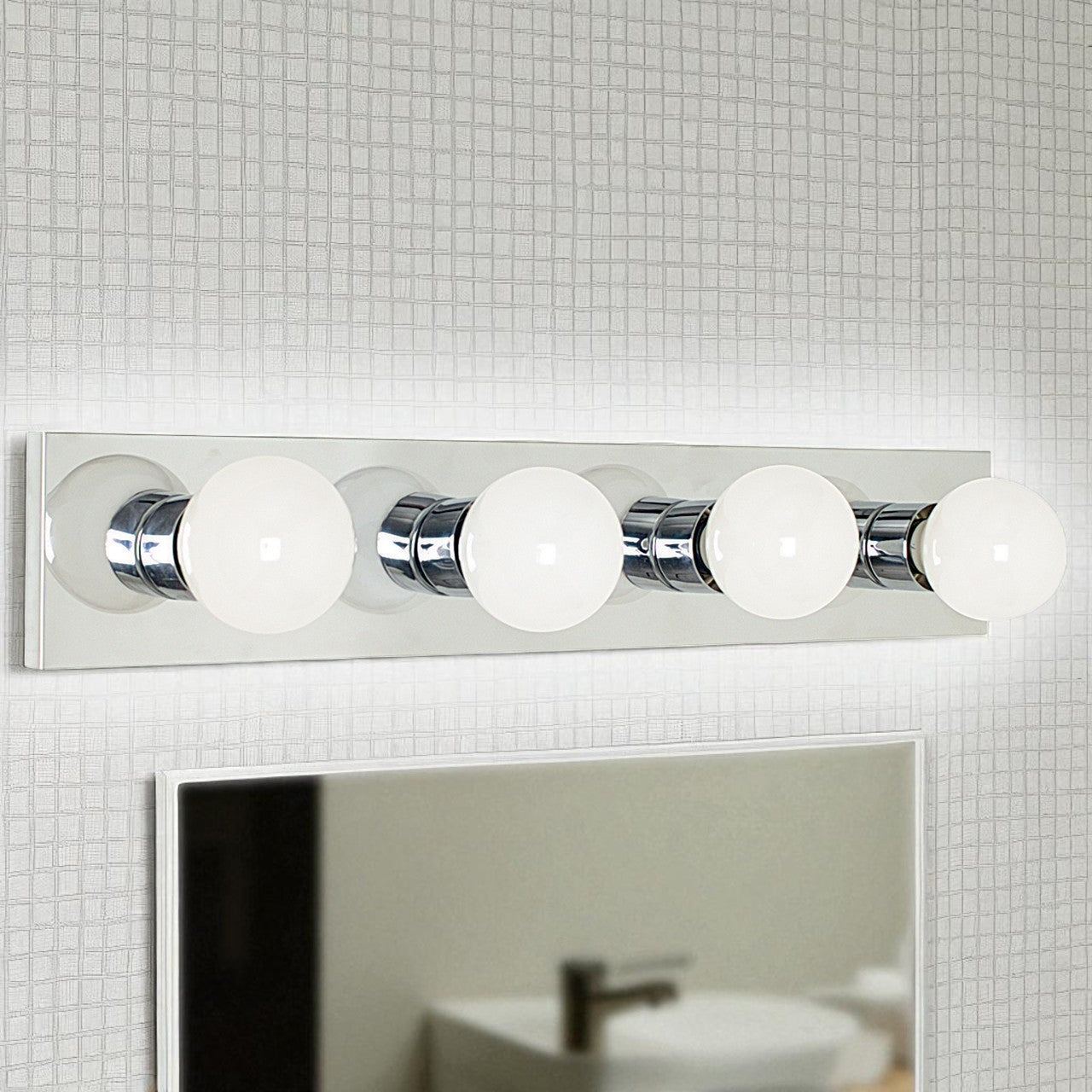 Sunset Lighting 4-Light Vanity Wall Light Dimmable Suitable for Damp Locations Polished Chrome F2253-15