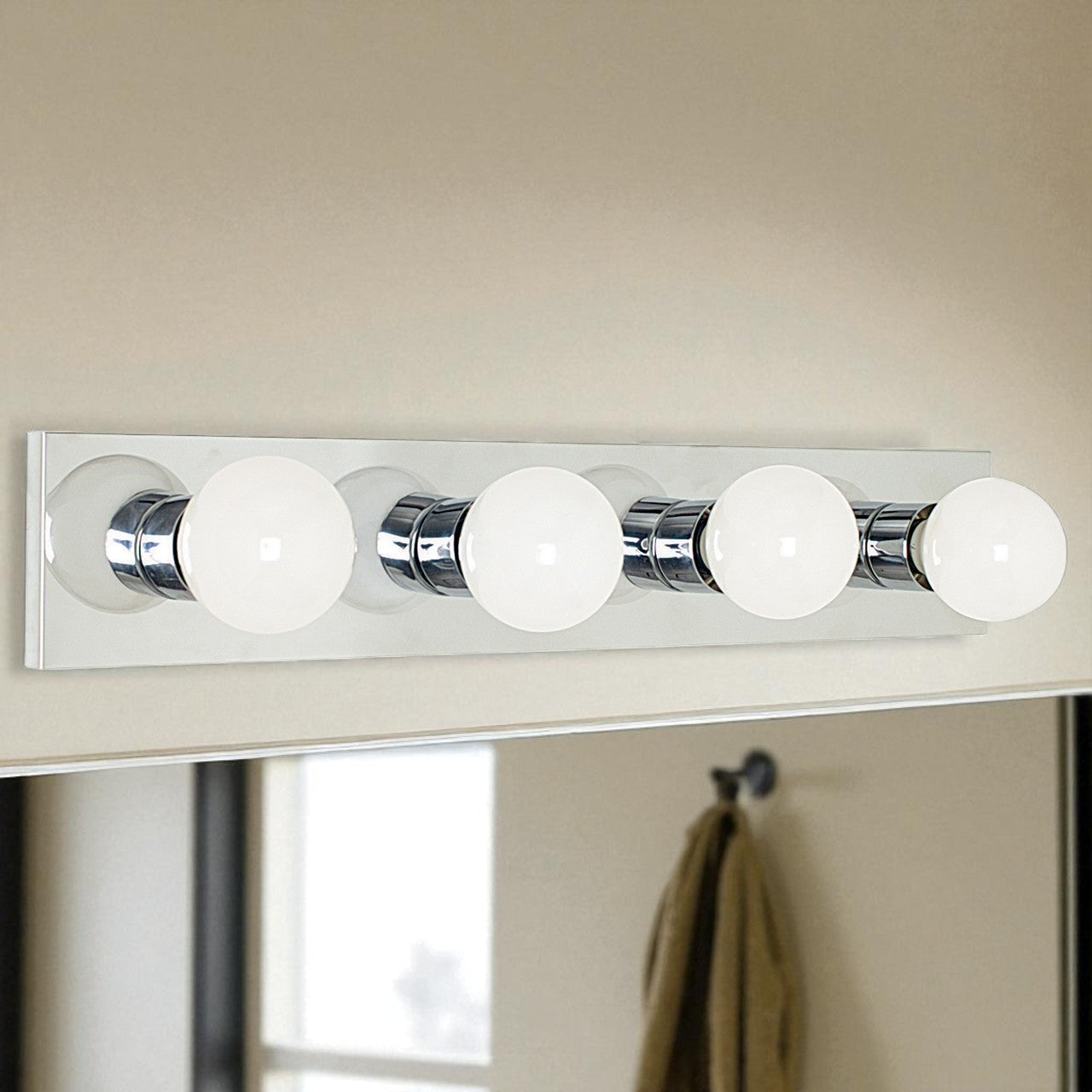Sunset Lighting 4-Light Vanity Wall Light Dimmable Suitable for Damp Locations Polished Chrome F2253-15