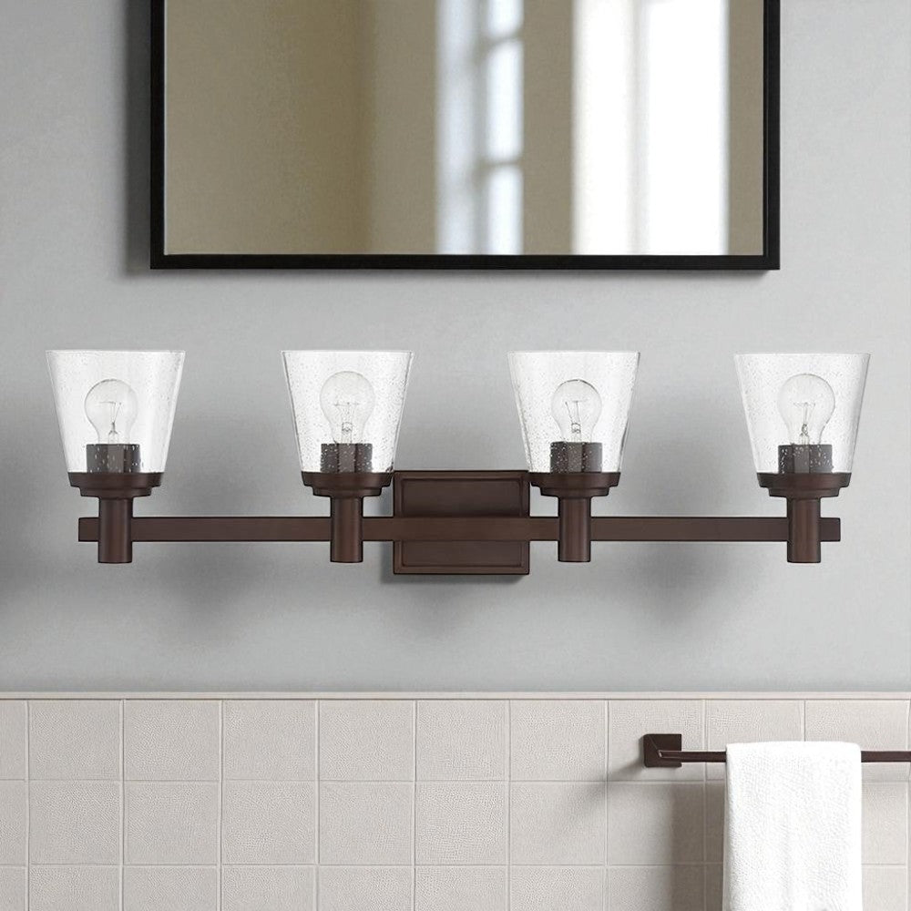 Sunset Lighting Riella 4-Light MB Vanity w/ Clear Seeded Glass F24104-64