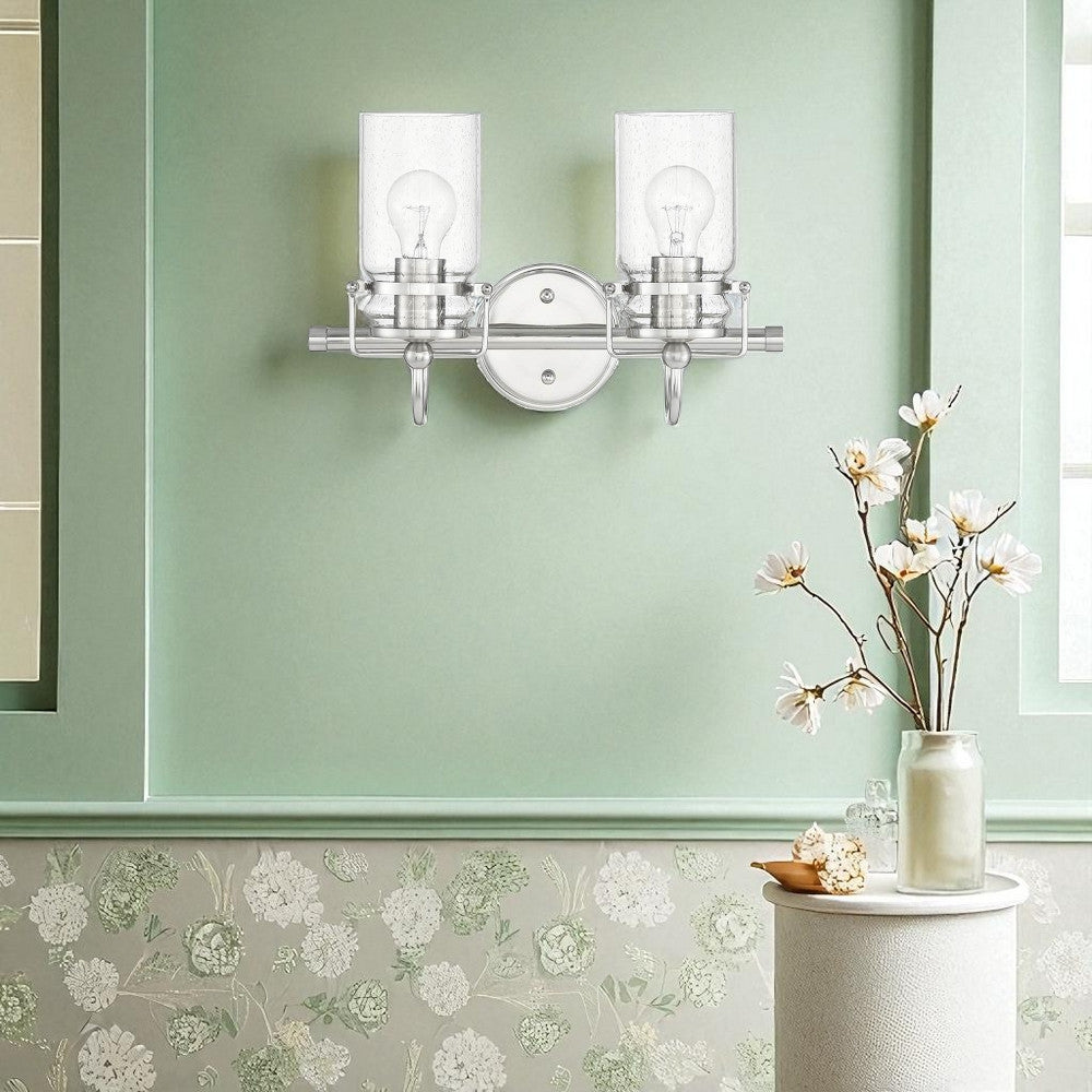 Sunset Lighting Qairo 2-Light Mb Vanity w/ Clear Seeded Glass F25202-80