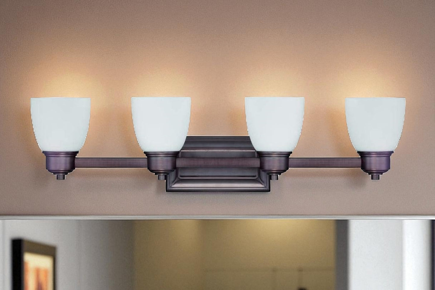 Sunset 4-Light 100W Mb Bixby Vanity Oil Bronze F3174-63