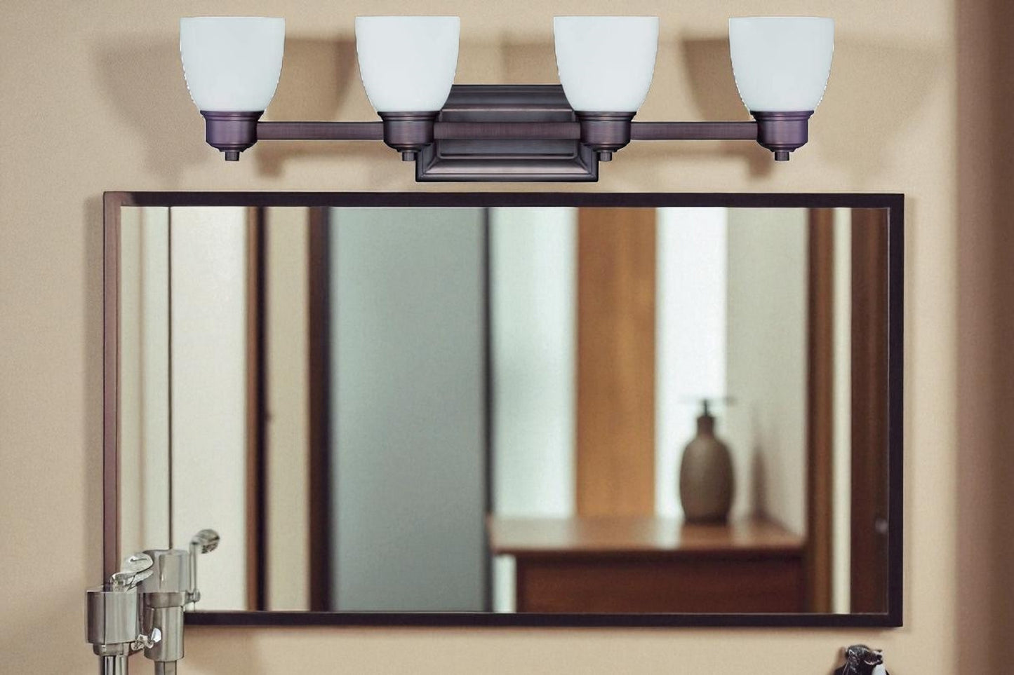 Sunset 4-Light 100W Mb Bixby Vanity Oil Bronze F3174-63