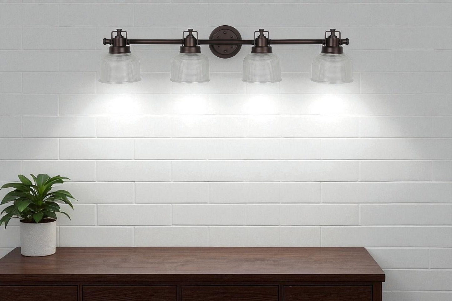 Sunset Lighting Four Light Vanity - Wren Provinzial Bronze F3194-64