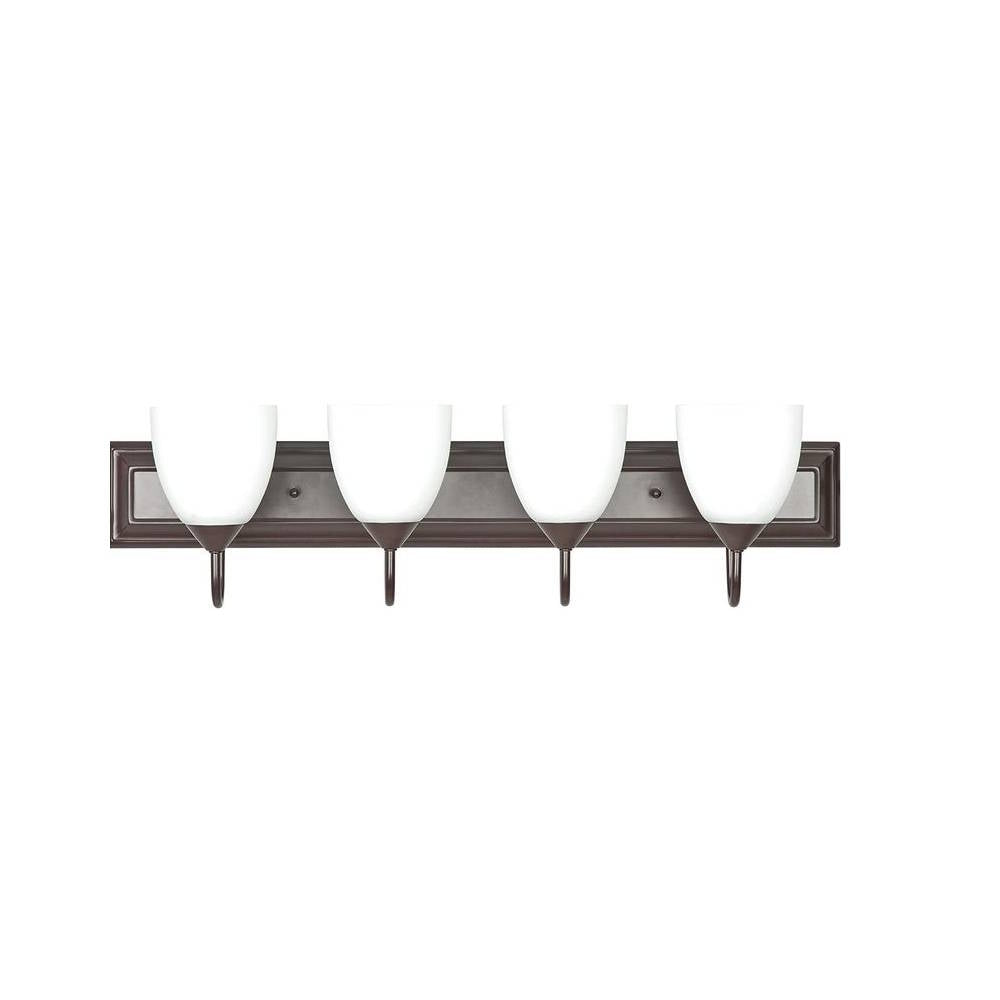 Sunset Lighting F3634-44 Vanity w/ Round Milk Glass, Oiled Bronze Finish