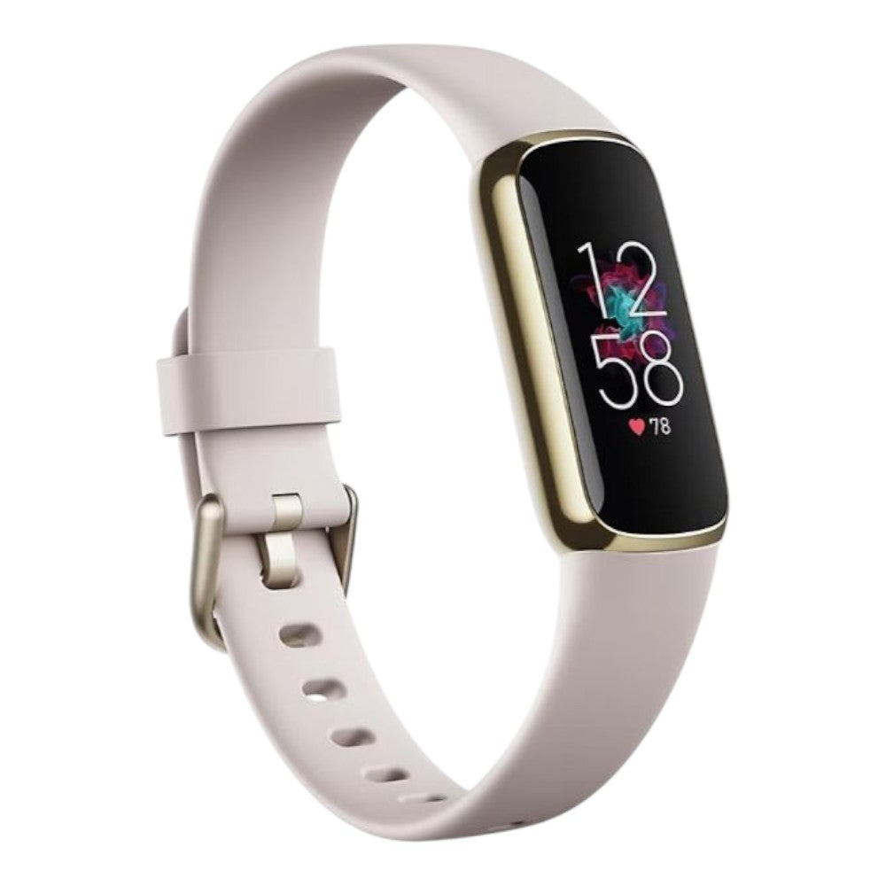 Fitbit Luxe Fitness and Wellness Tracker Bundle with One-Size Band and Bonus Small Band - Lunar White